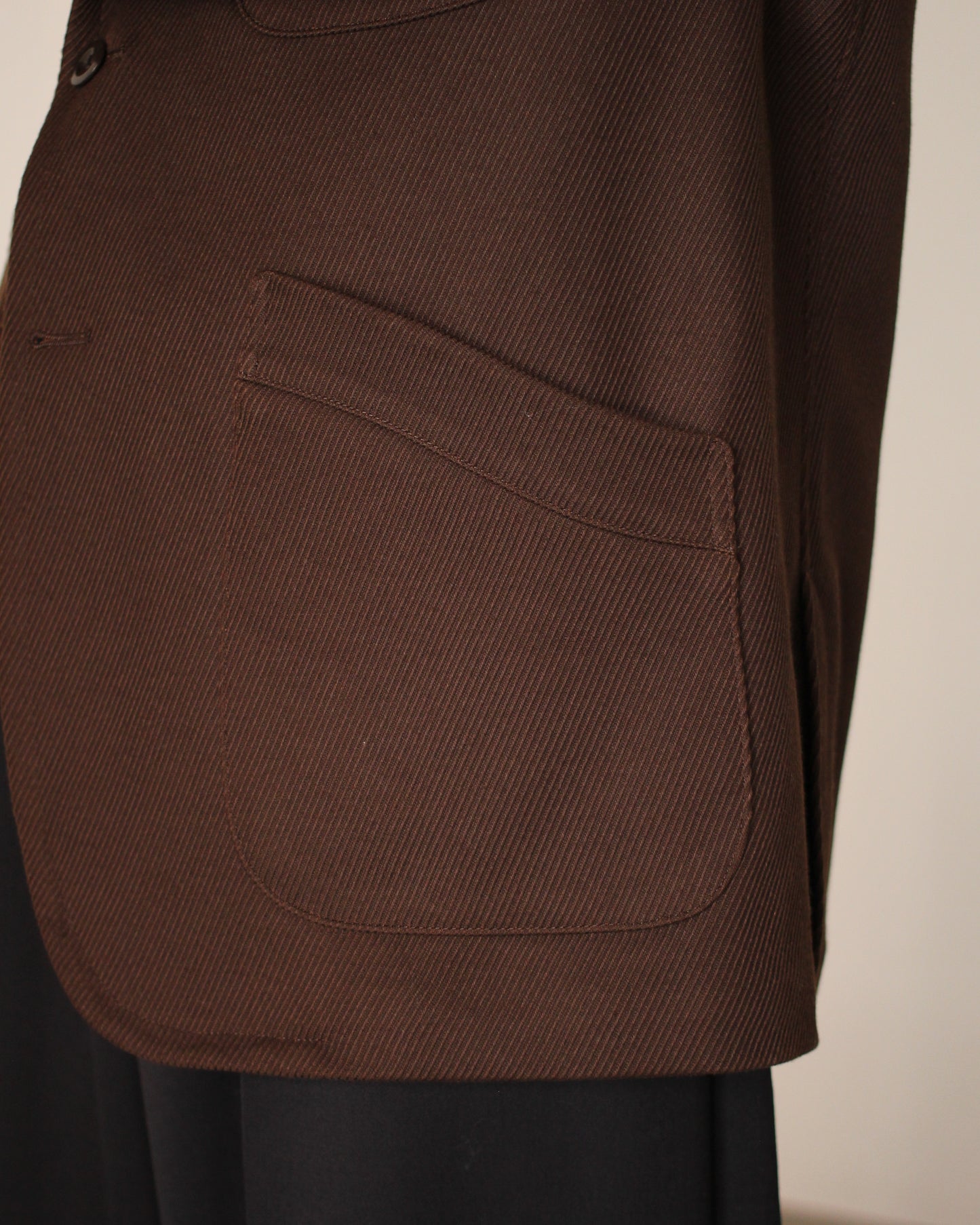 JACKET/001 COTTON KERSEY JACKET "BROWN"