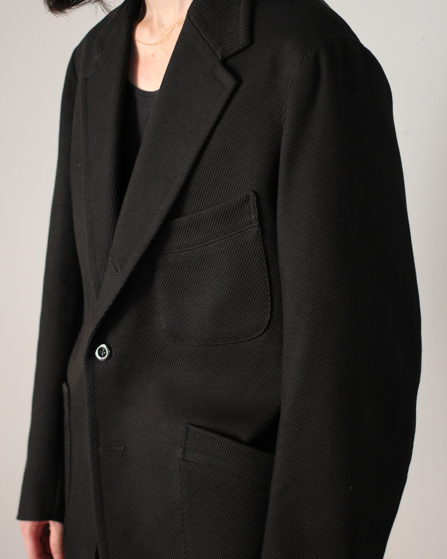 JACKET/001 COTTON KERSEY JACKET "BLACK"