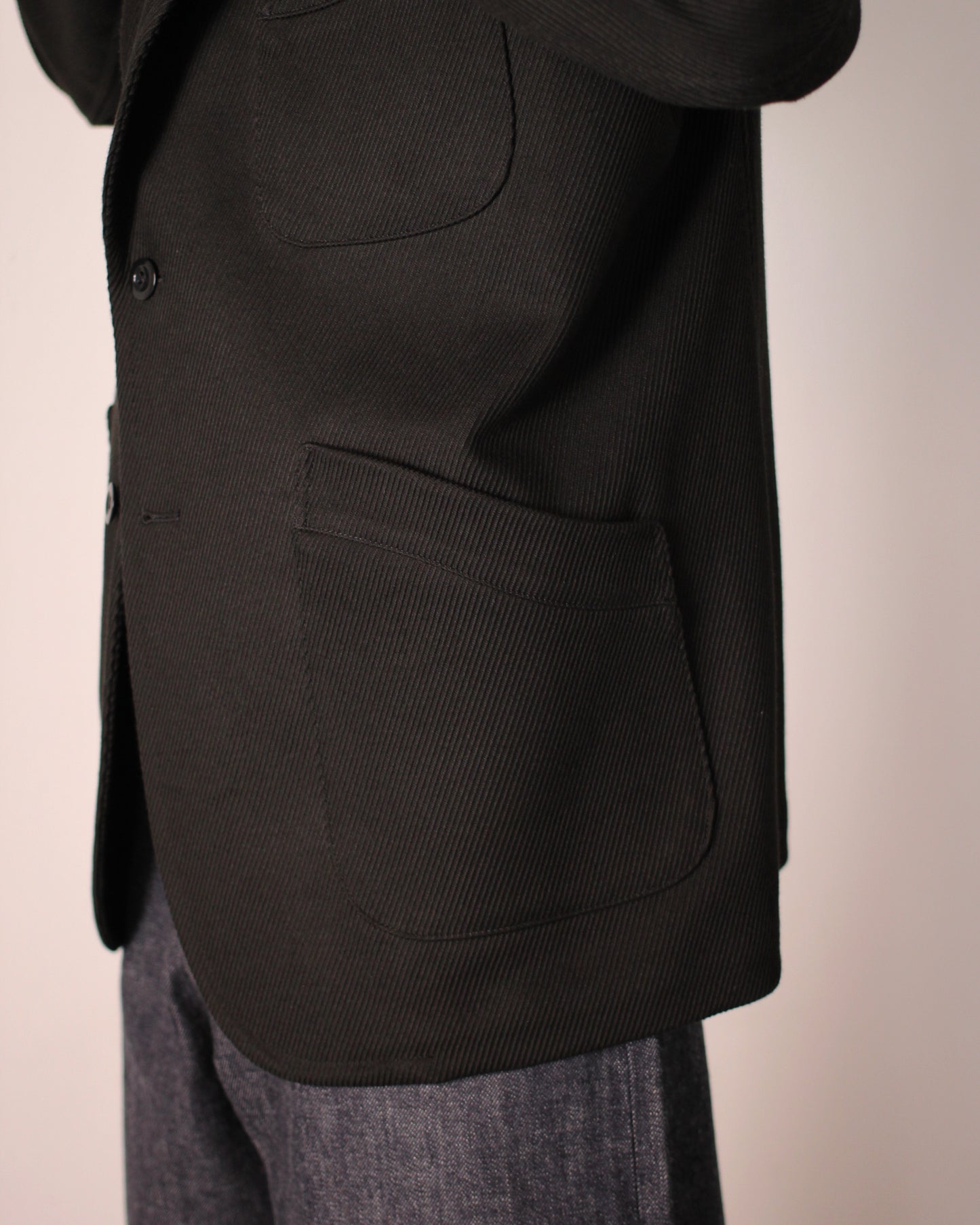 JACKET/001 COTTON KERSEY JACKET "BLACK"