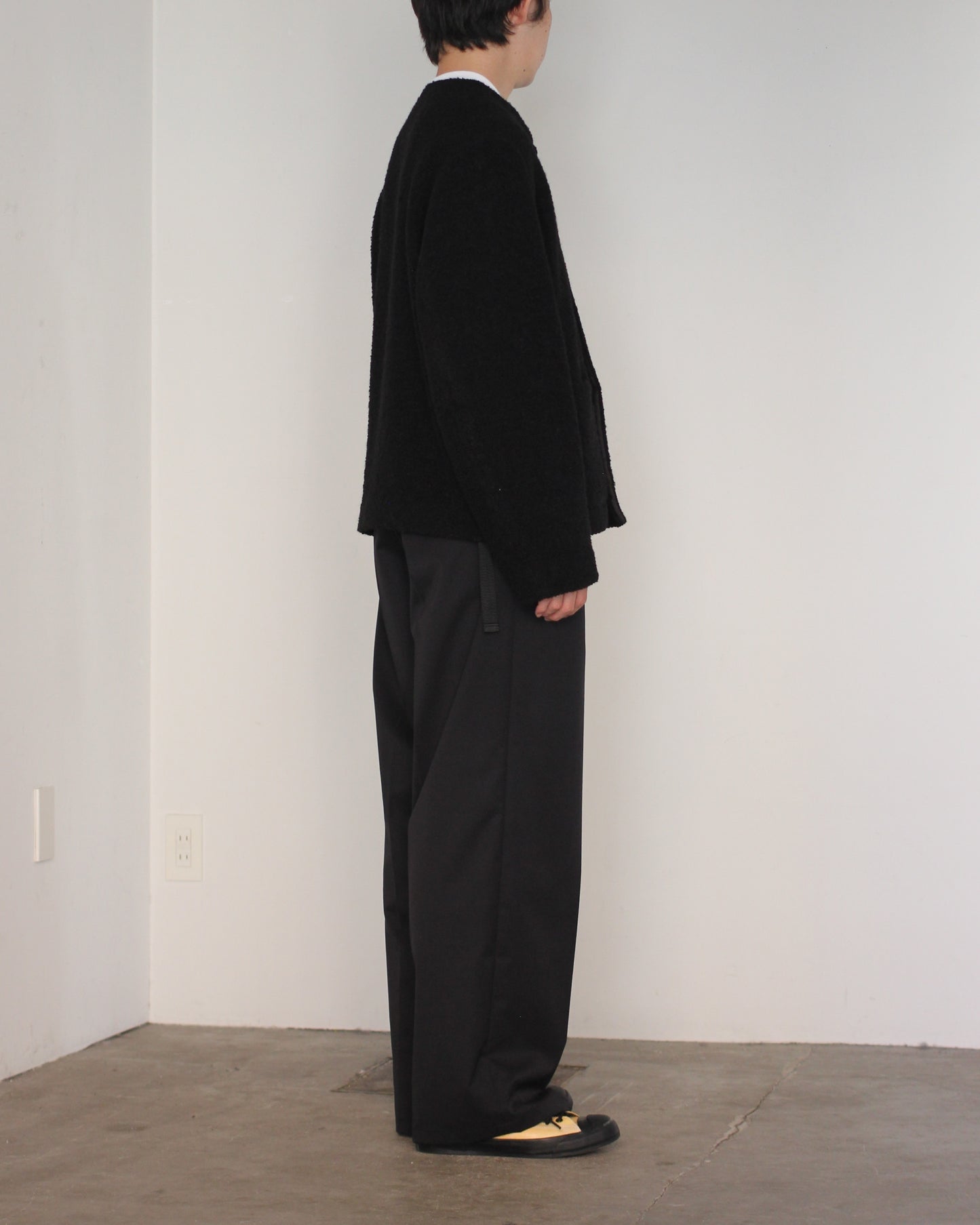 MATSUFUJI/Mohair Tweed No Color Jacket "BLACK"