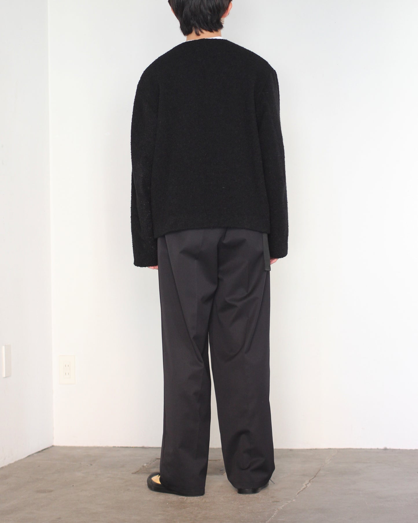 MATSUFUJI/Mohair Tweed No Color Jacket "BLACK"