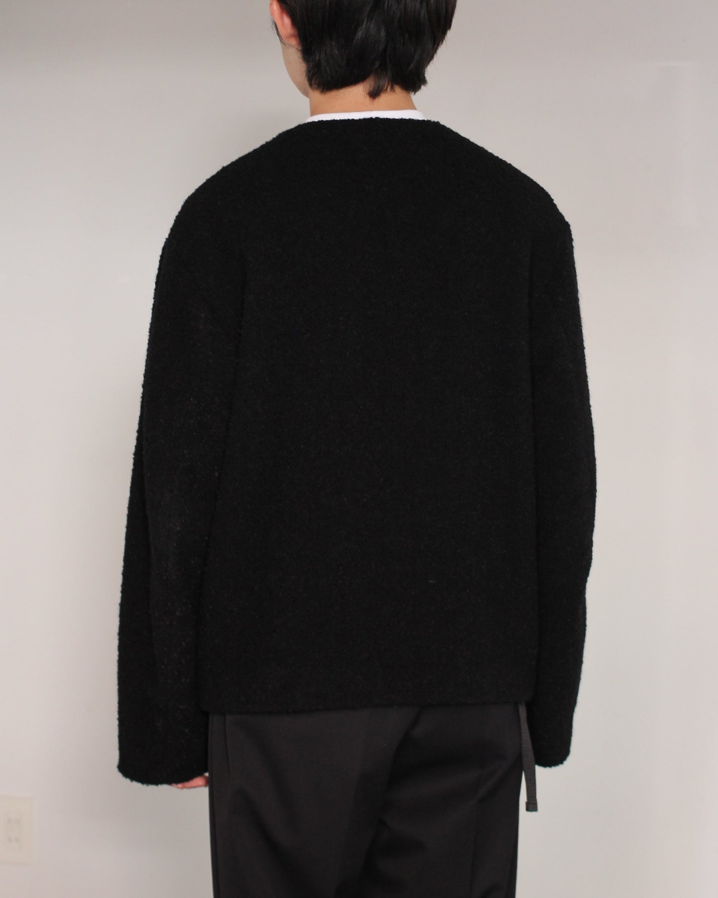 MATSUFUJI/Mohair Tweed No Color Jacket "BLACK"