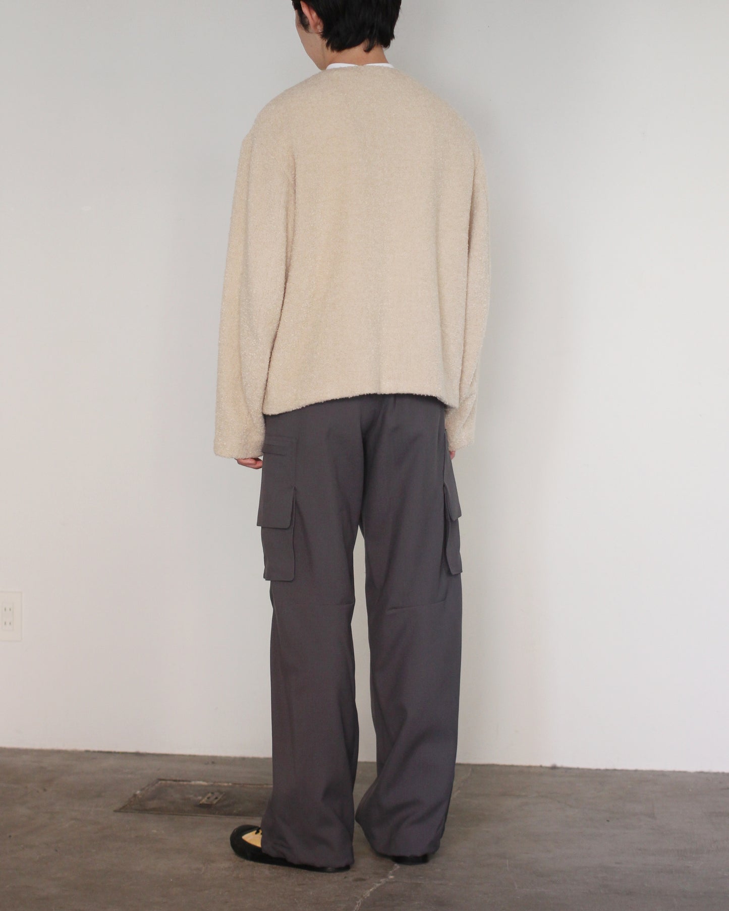 MATSUFUJI/Mohair Tweed No Color Jacket "ECRU"
