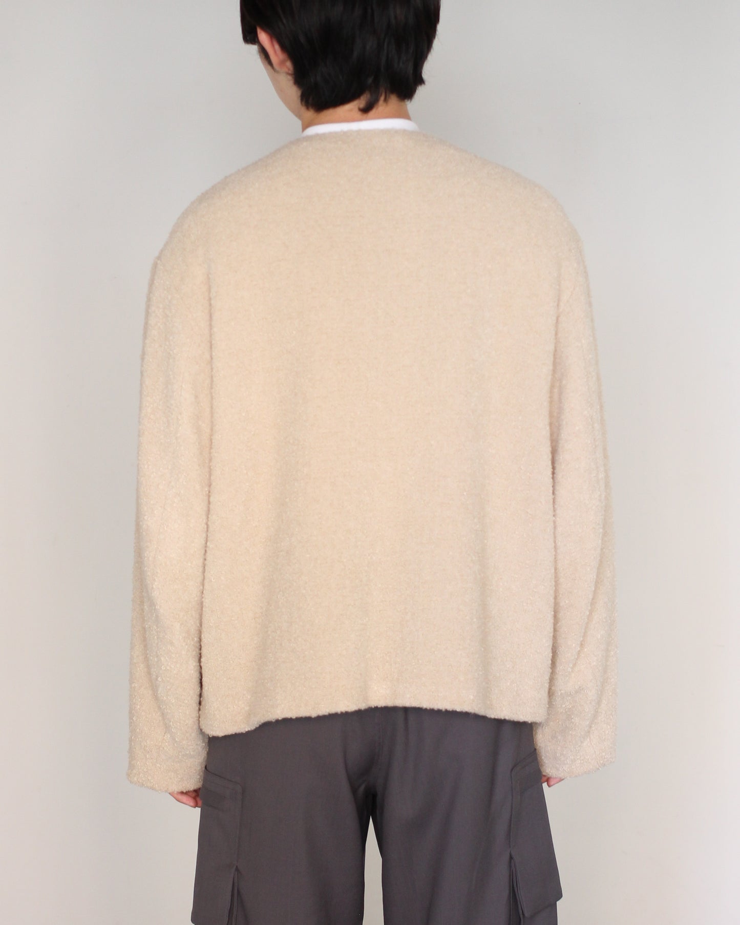 MATSUFUJI/Mohair Tweed No Color Jacket "ECRU"