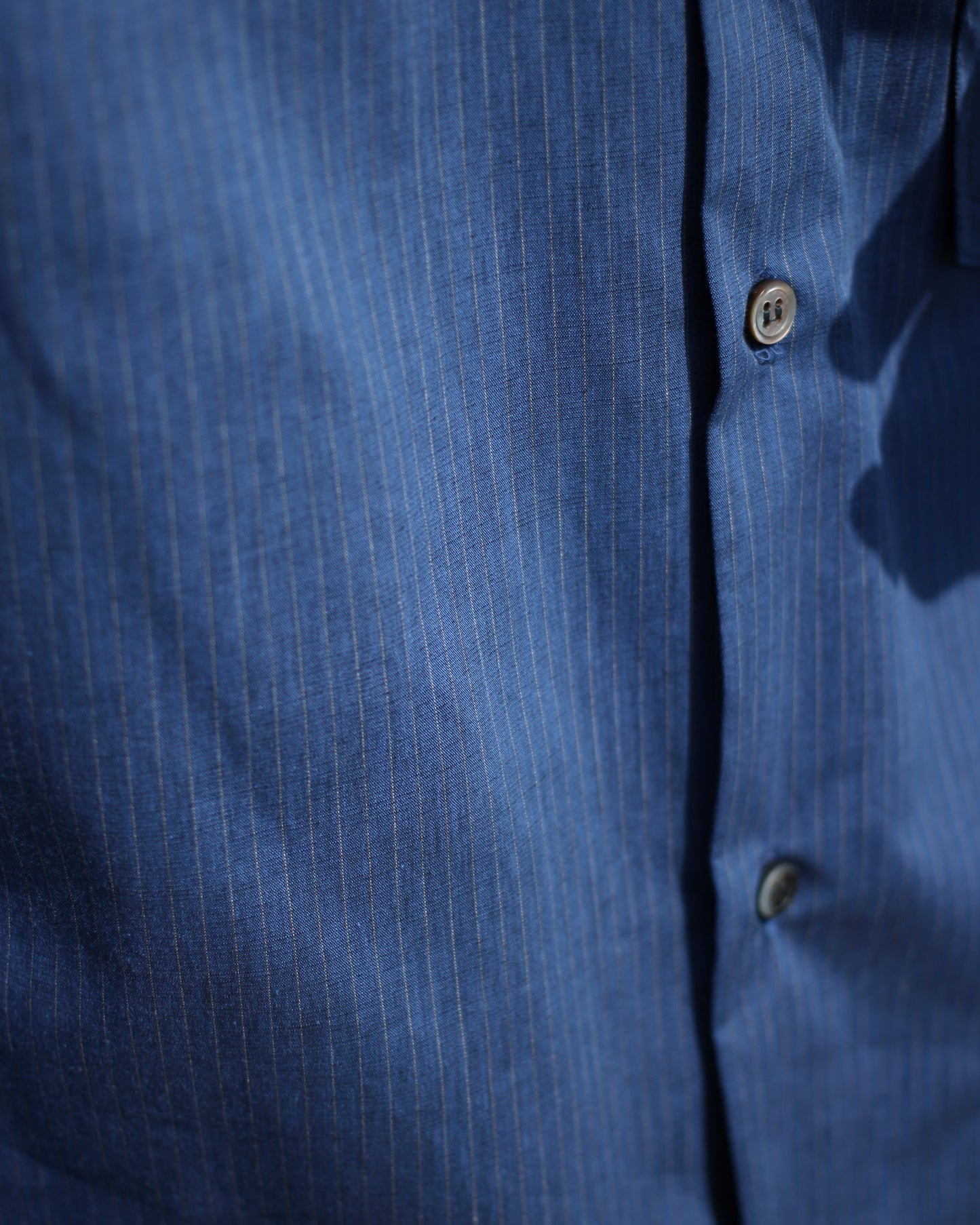 MATSUFUJI/Pinstripes Utility Shirt "DEEP BLUE"