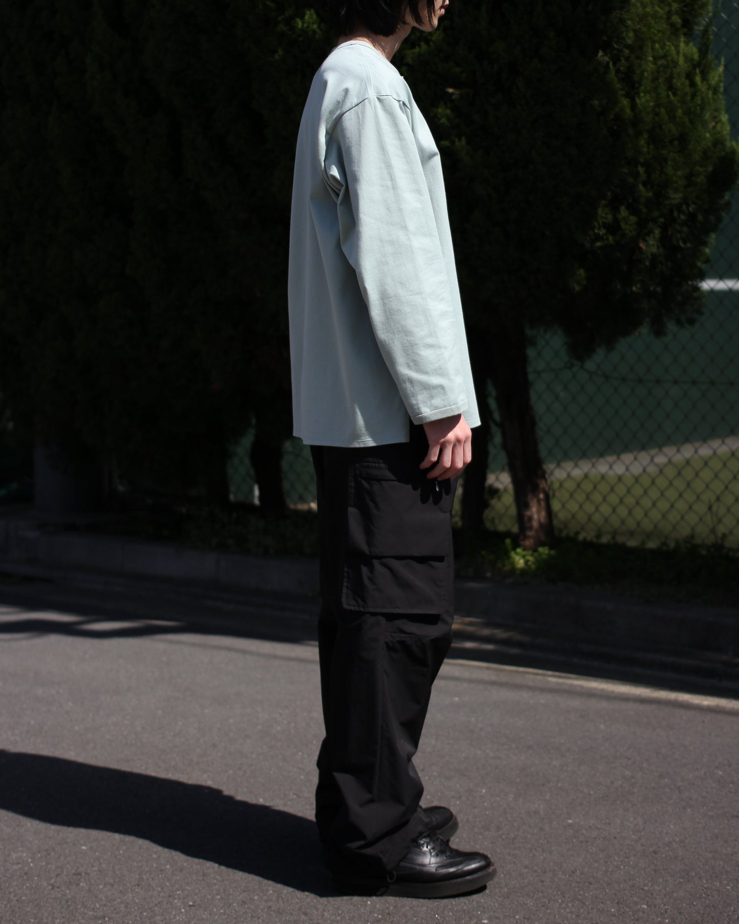 MATSUFUJI/Henley Neck Long Sleeve Shirt "LEAF"