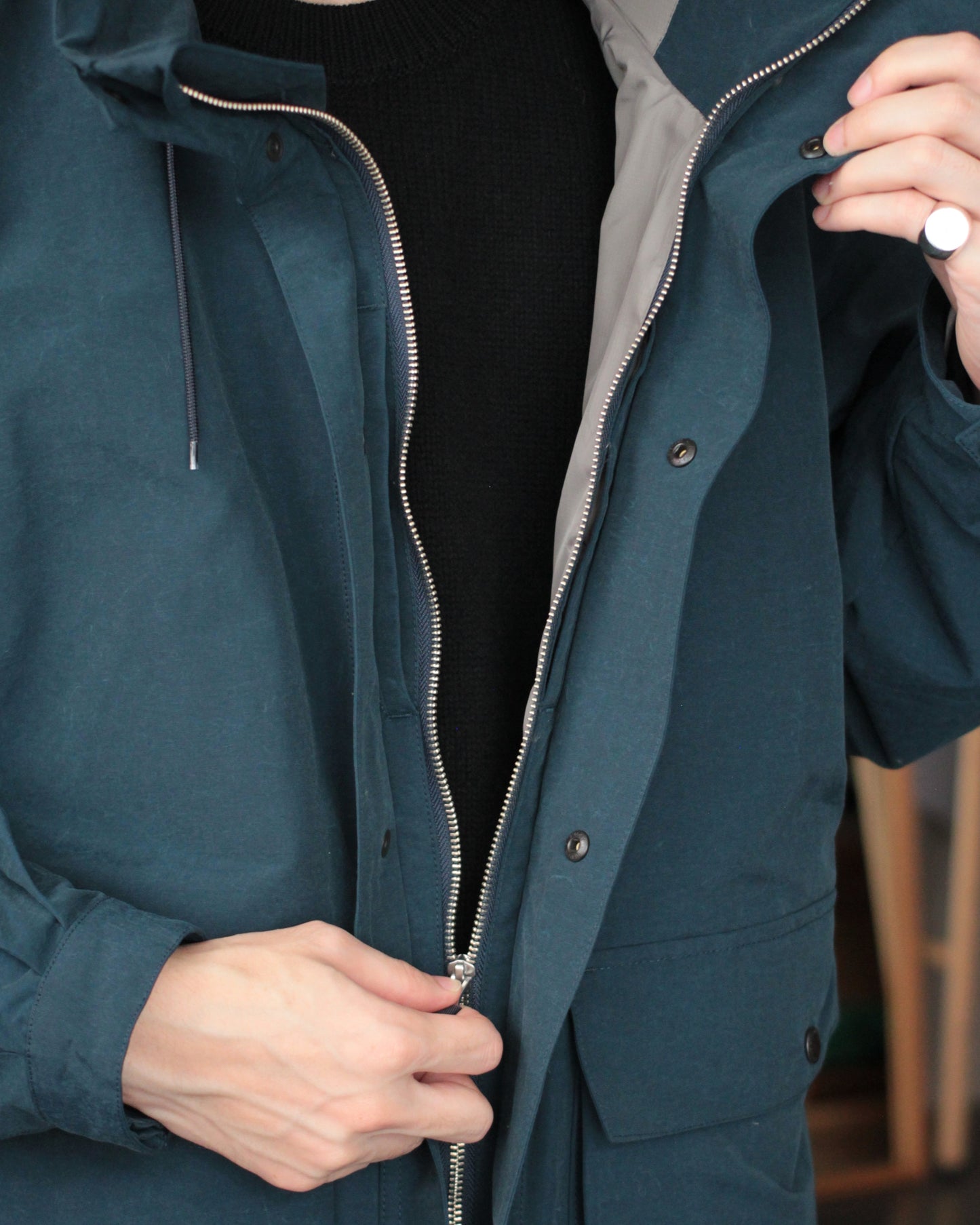 ENDS and MEANS/Sanpo Jacket "Smoke Navy"