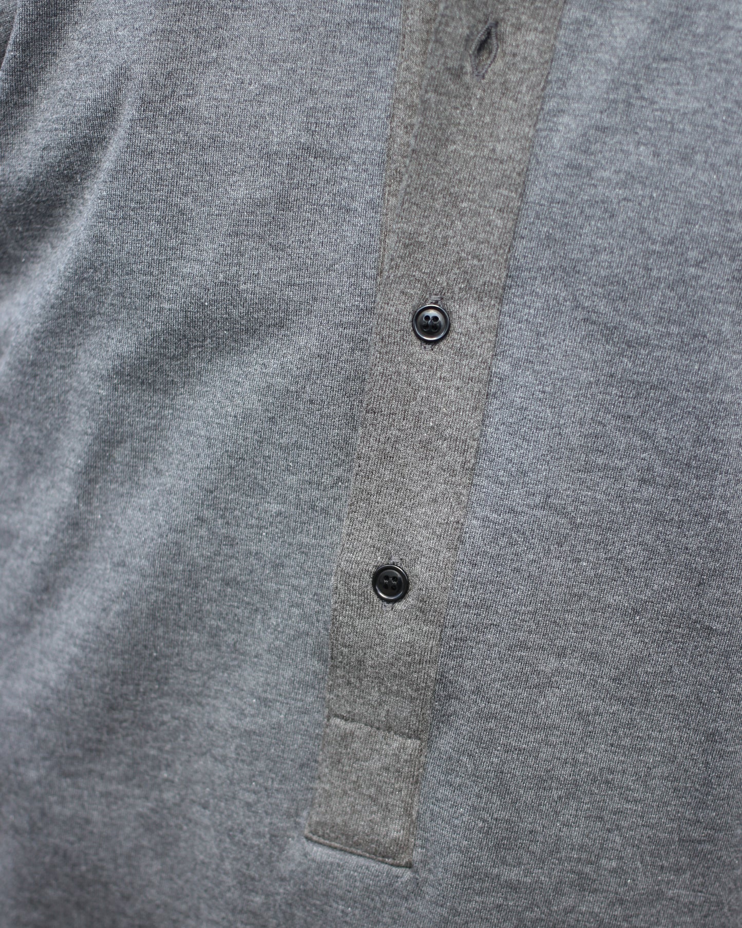 MATSUFUJI/Henley Neck Long Sleeve Shirt "CHARCOAL"