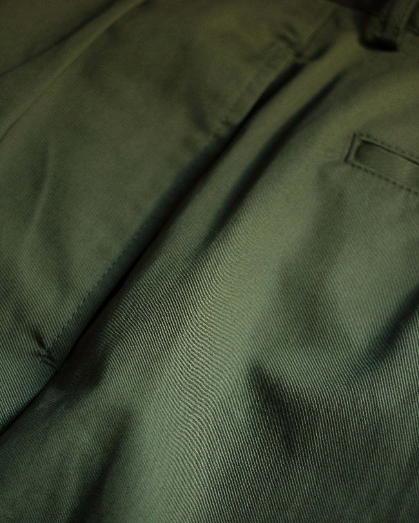 REVERBERATE/TACKED CHINO TROUSERS(STANDARD)"KHAKI GREEN"