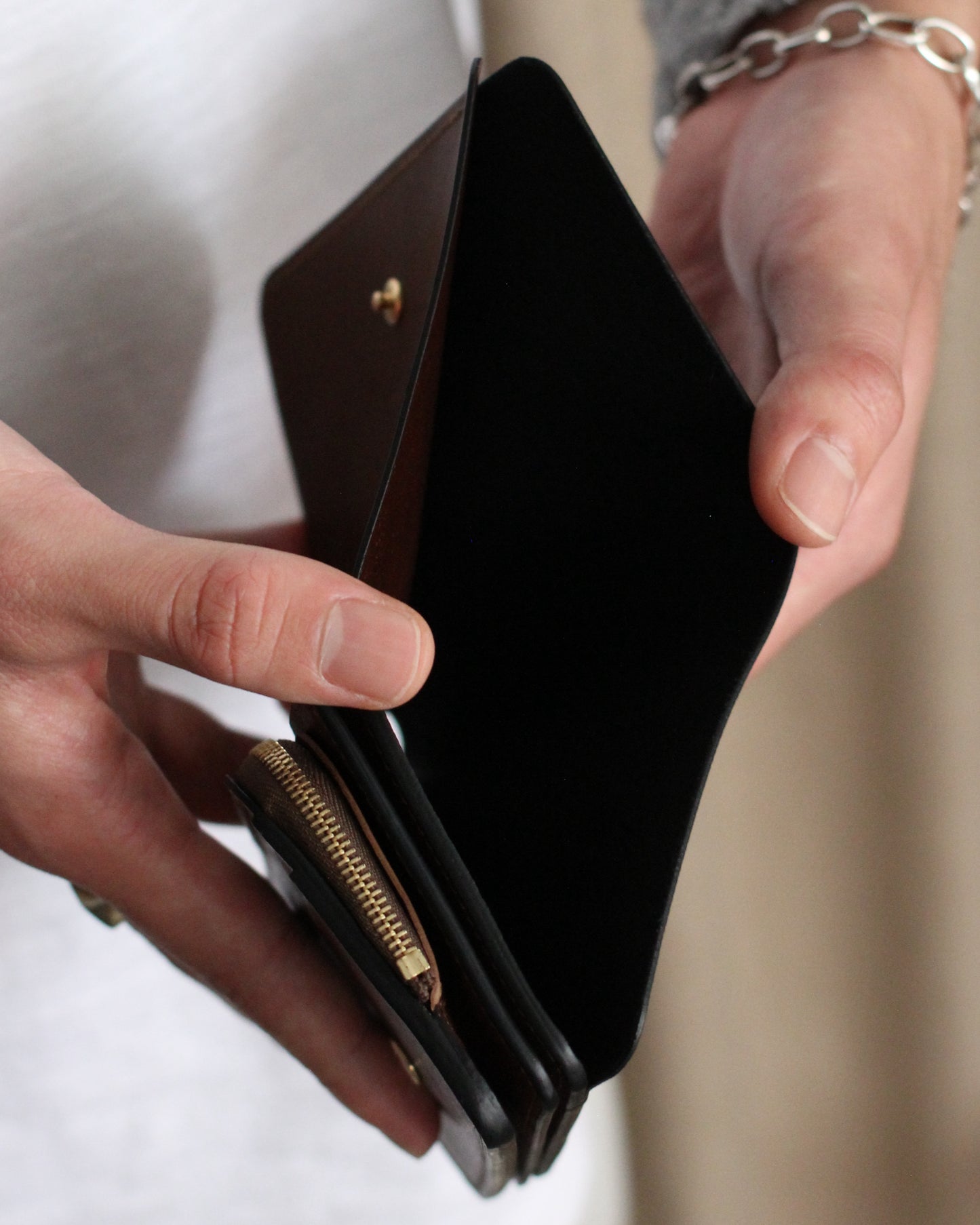 forme/Short wallet Serpentine×DOUBLE "Black×Brown"