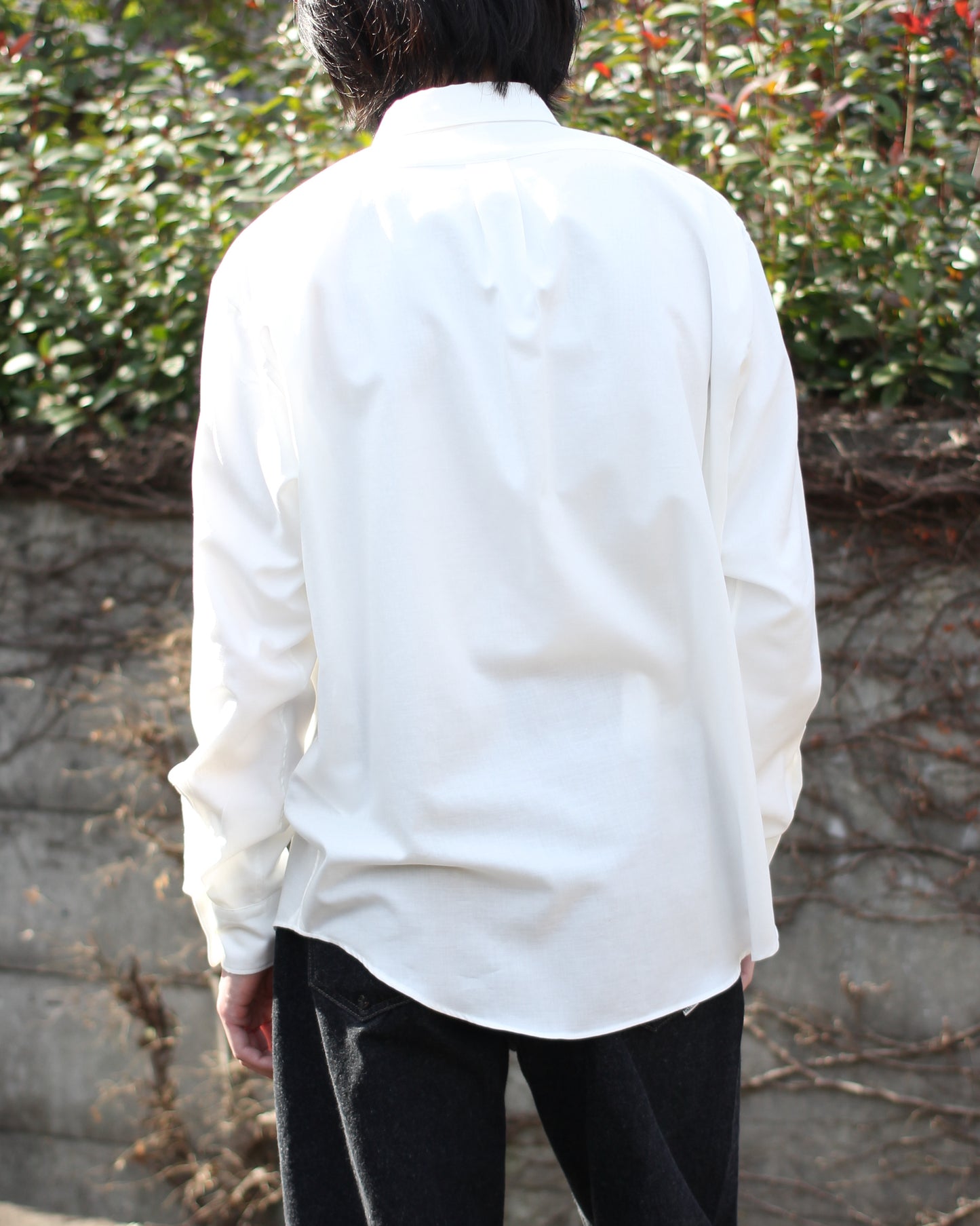 ULTERIOR/SILKY SOFT TWILL SHIRT"OFF-WHITE"
