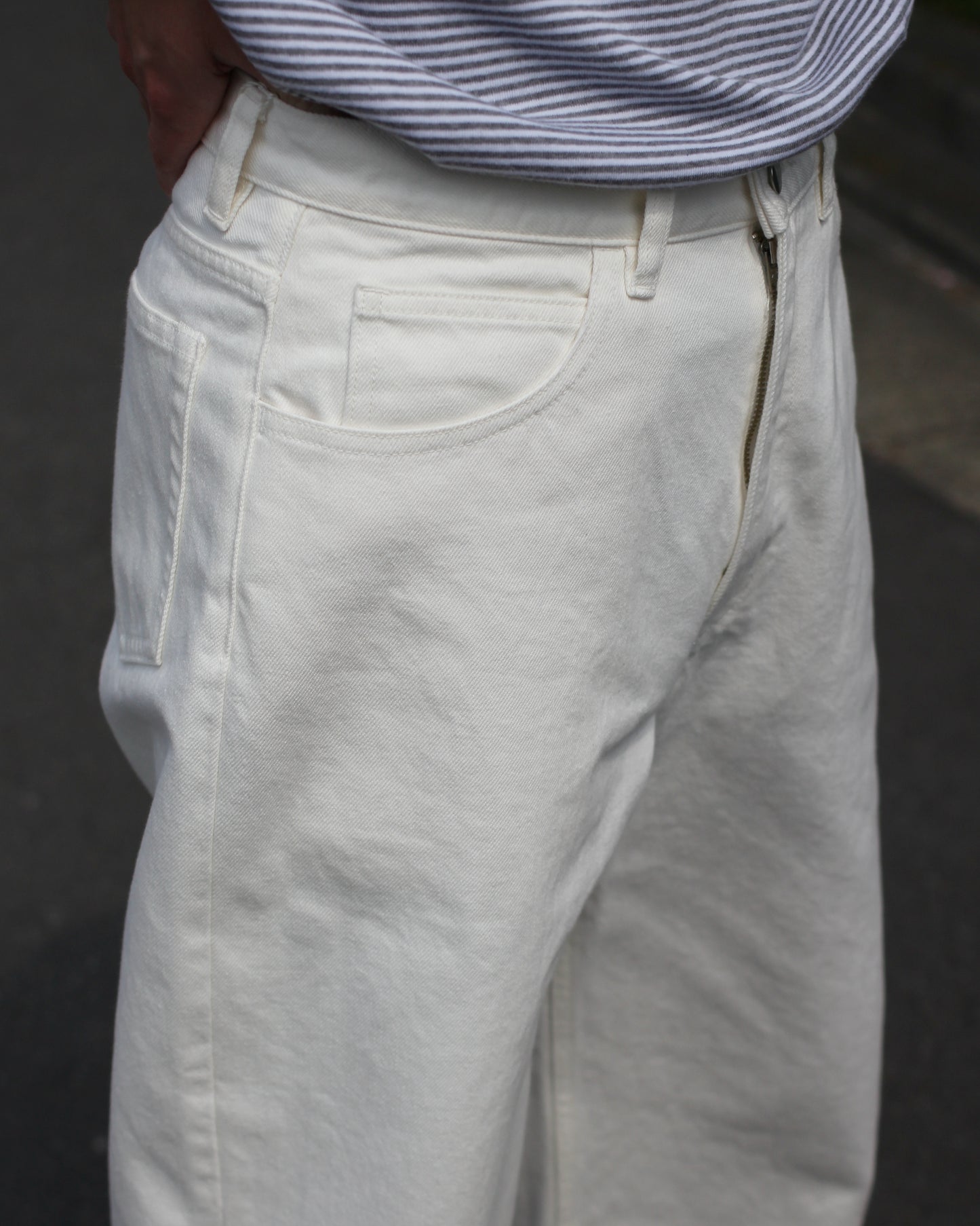 REVERBERATE/DENIM PANTS - WIDE"WHITE"
