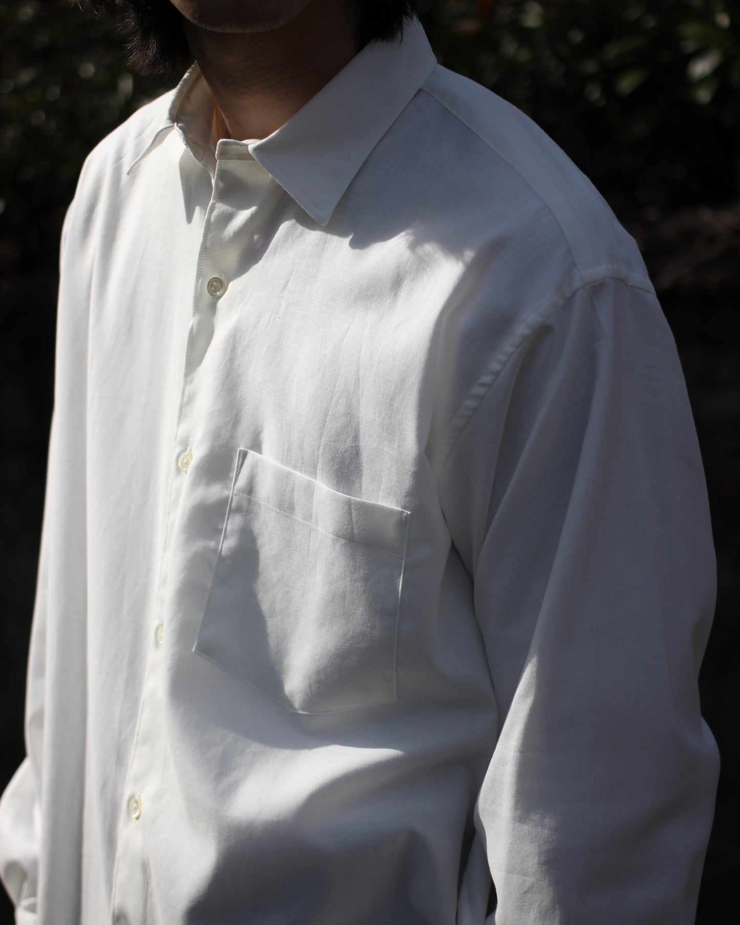 ULTERIOR/SILKY SOFT TWILL SHIRT"OFF-WHITE"