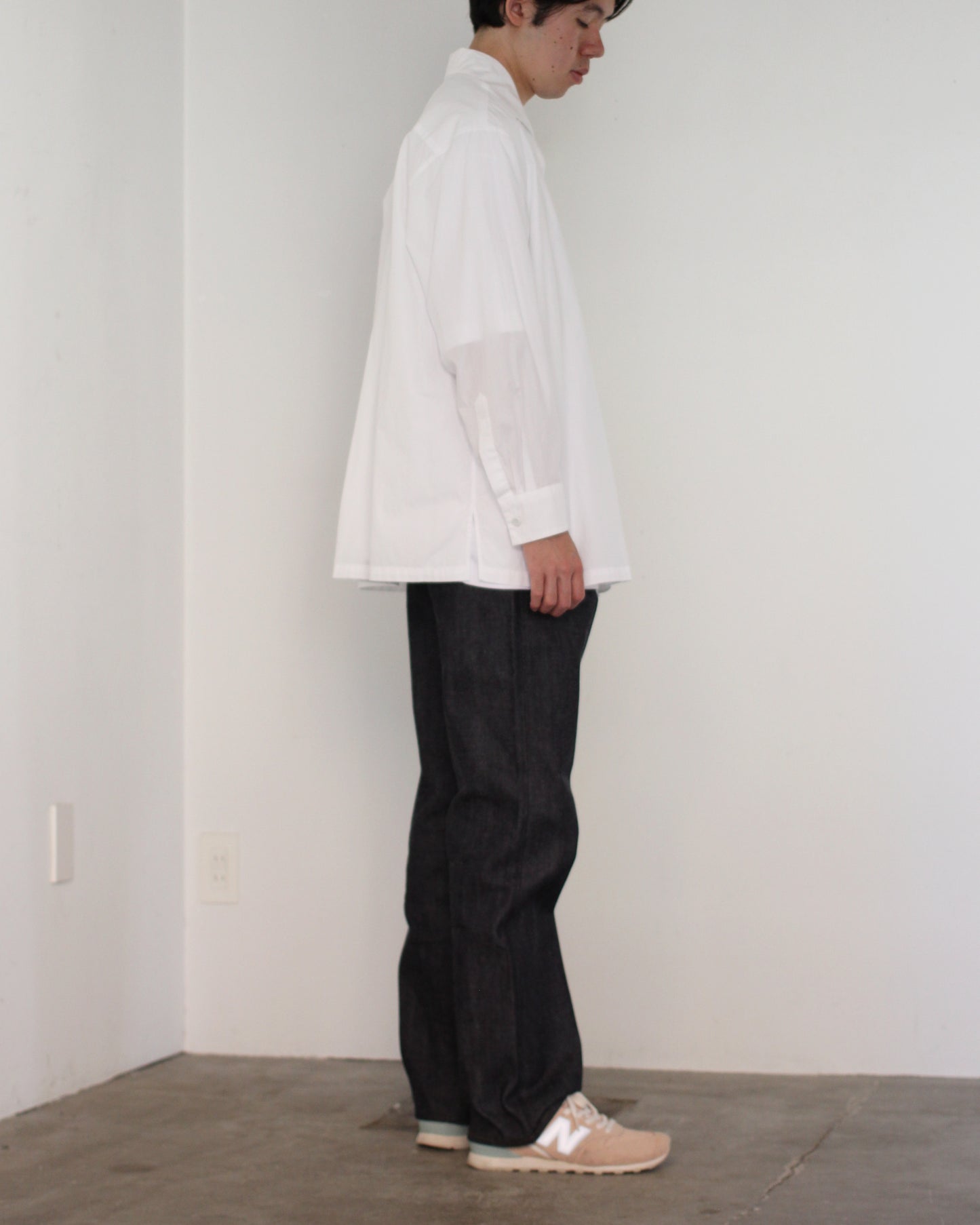SOWBOW(蒼氓)/ONE PIECE COLLAR SHIRT(ワンピースカラーシャツ)"WHITE"