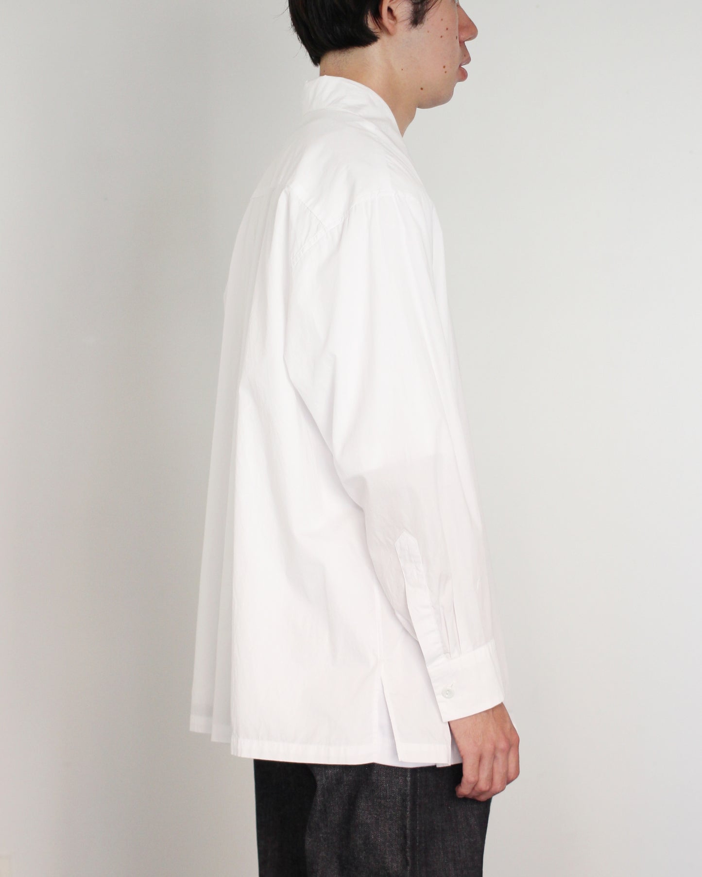 SOWBOW(蒼氓)/ONE PIECE COLLAR SHIRT(ワンピースカラーシャツ)"WHITE"