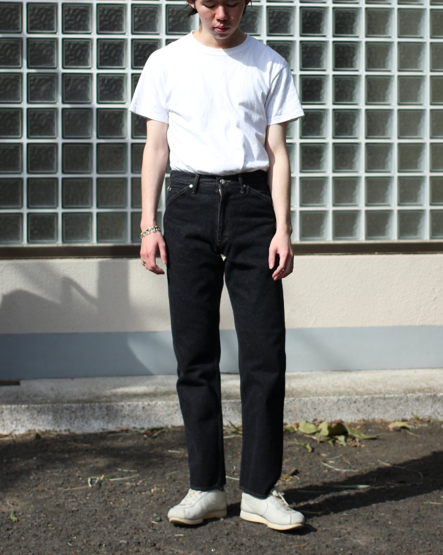 STABILIZER GNZ/0-08(selvedge straight) "chacoal black"