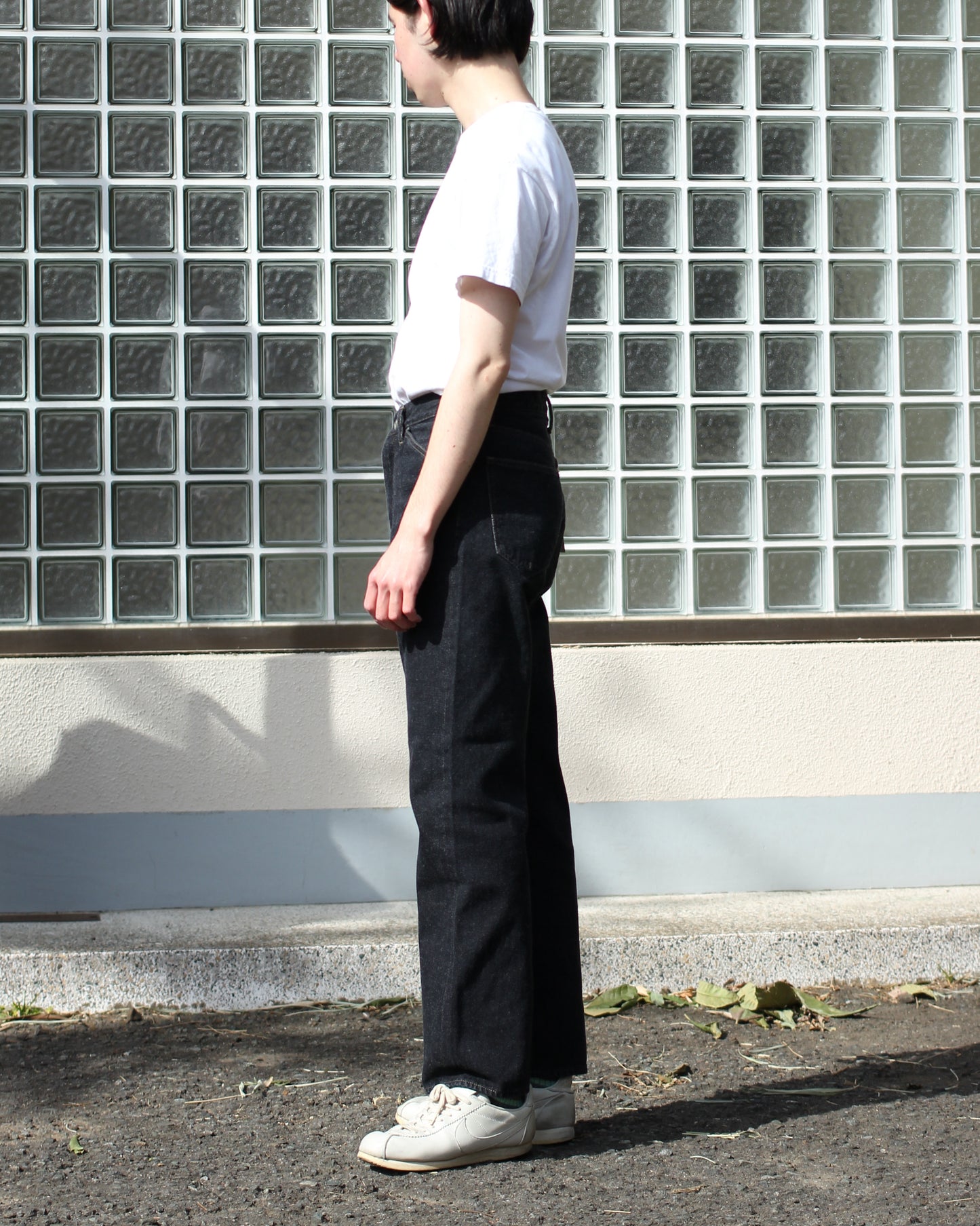 STABILIZER GNZ/0-08(selvedge straight) "chacoal black"