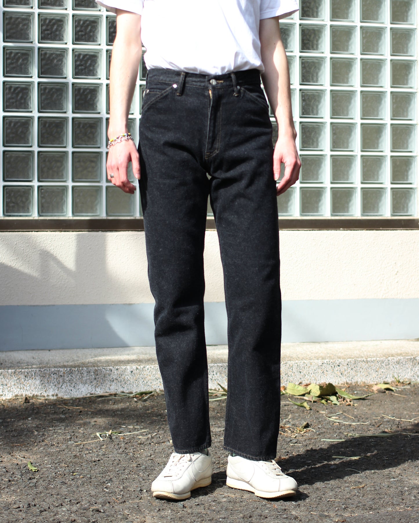 STABILIZER GNZ/0-08(selvedge straight) "chacoal black"