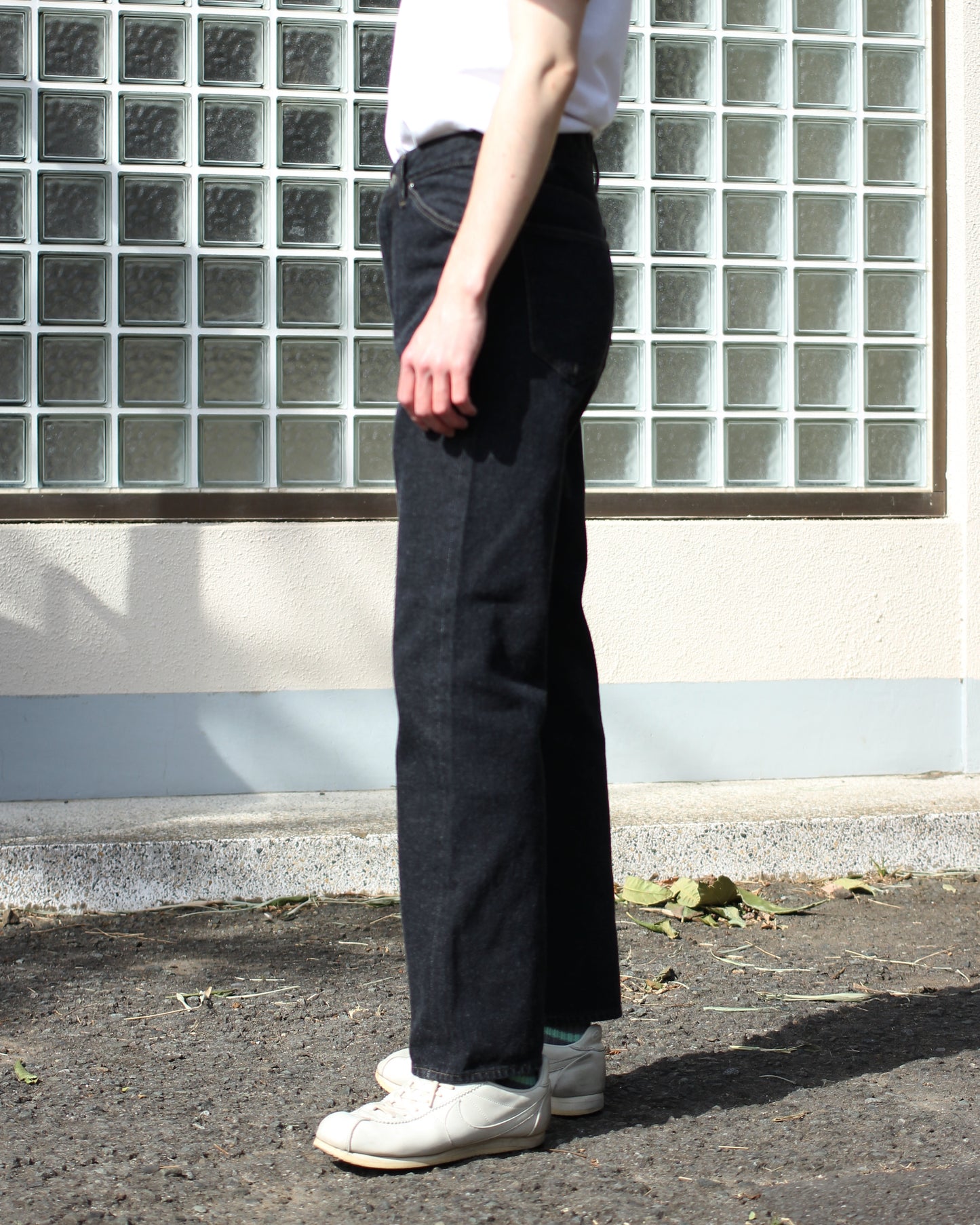 STABILIZER GNZ/0-08(selvedge straight) "chacoal black"