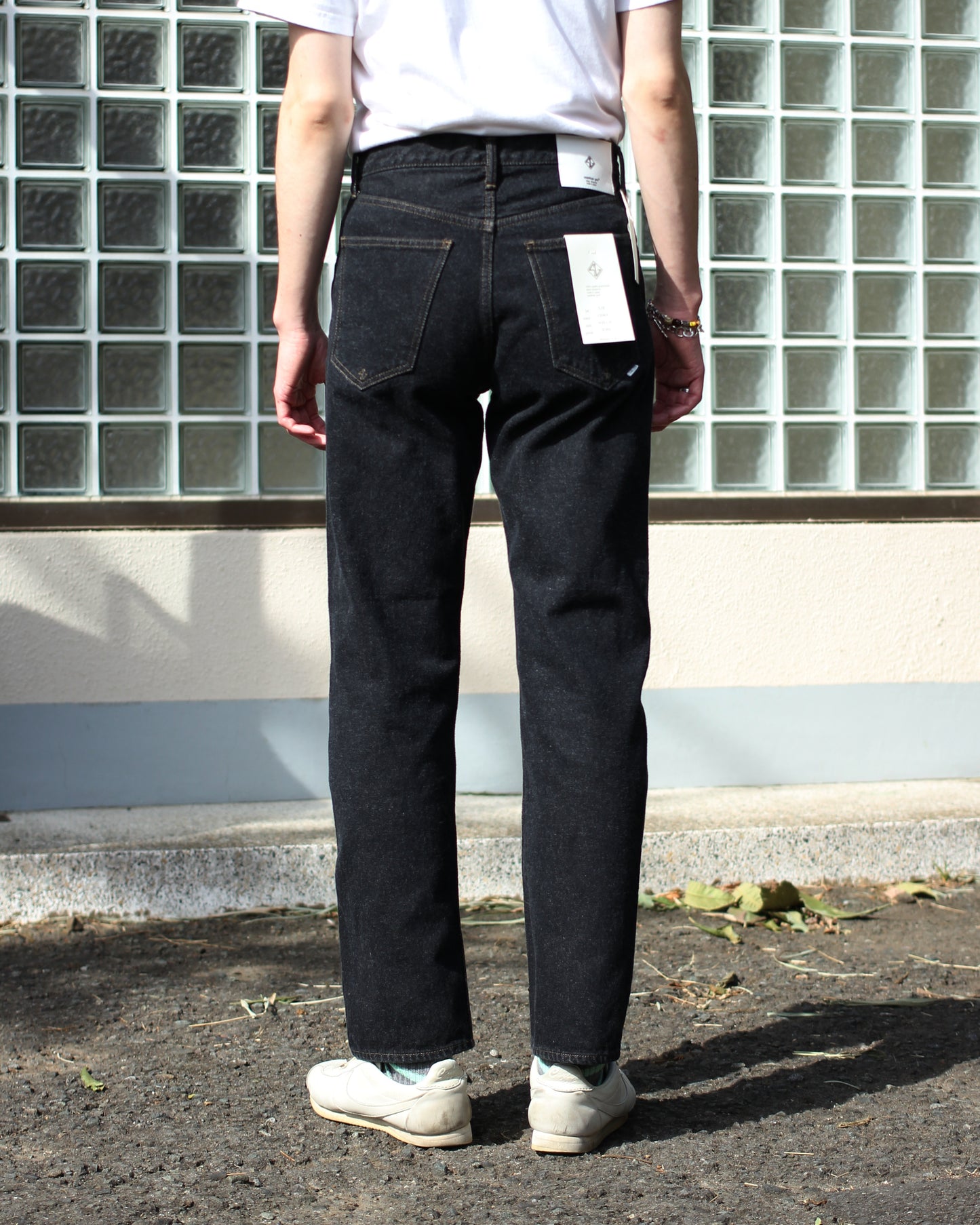 STABILIZER GNZ/0-08(selvedge straight) "chacoal black"