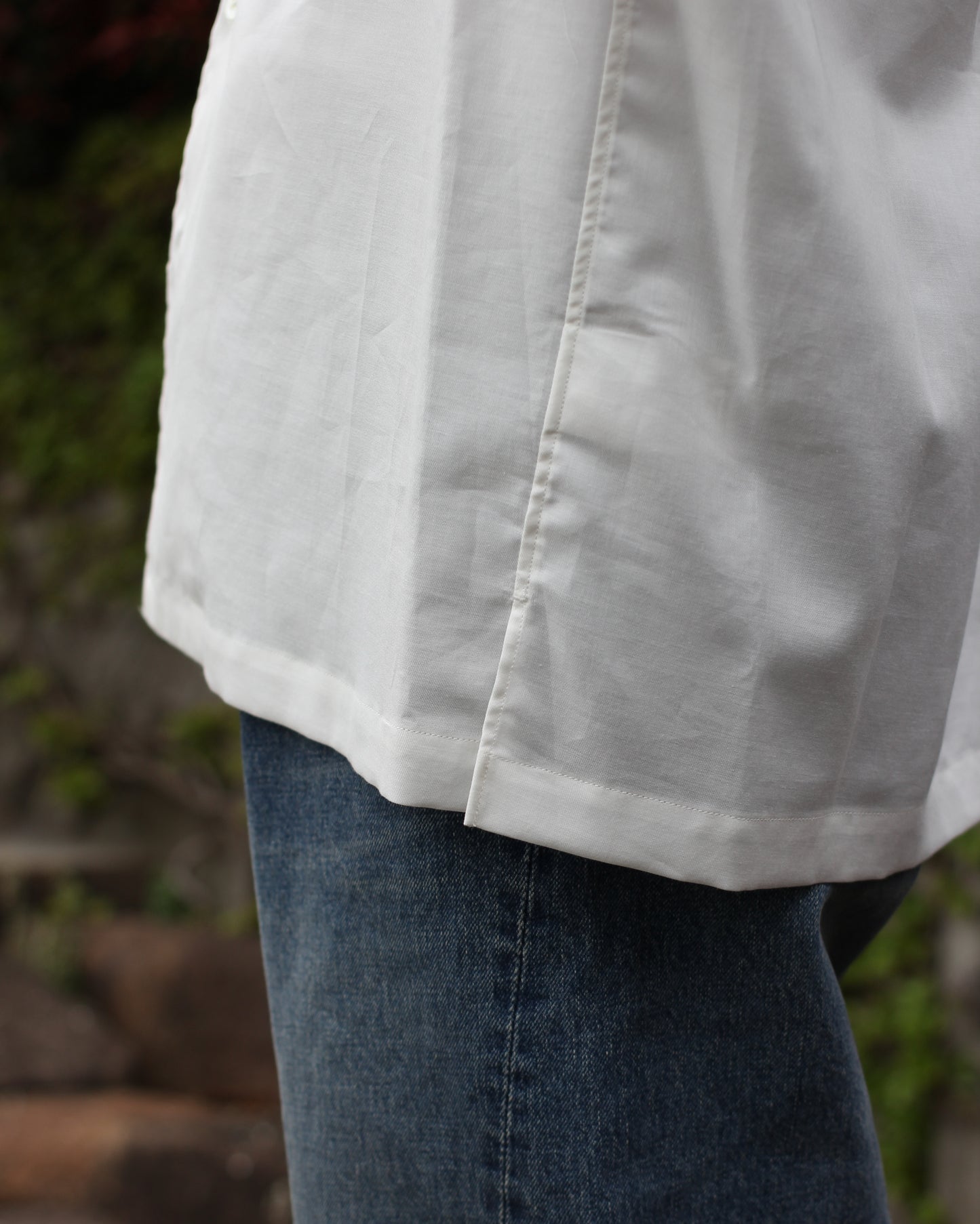 ULTERIOR/SILKY SOFT TWILL O/C SHIRT"OFF WHITE"