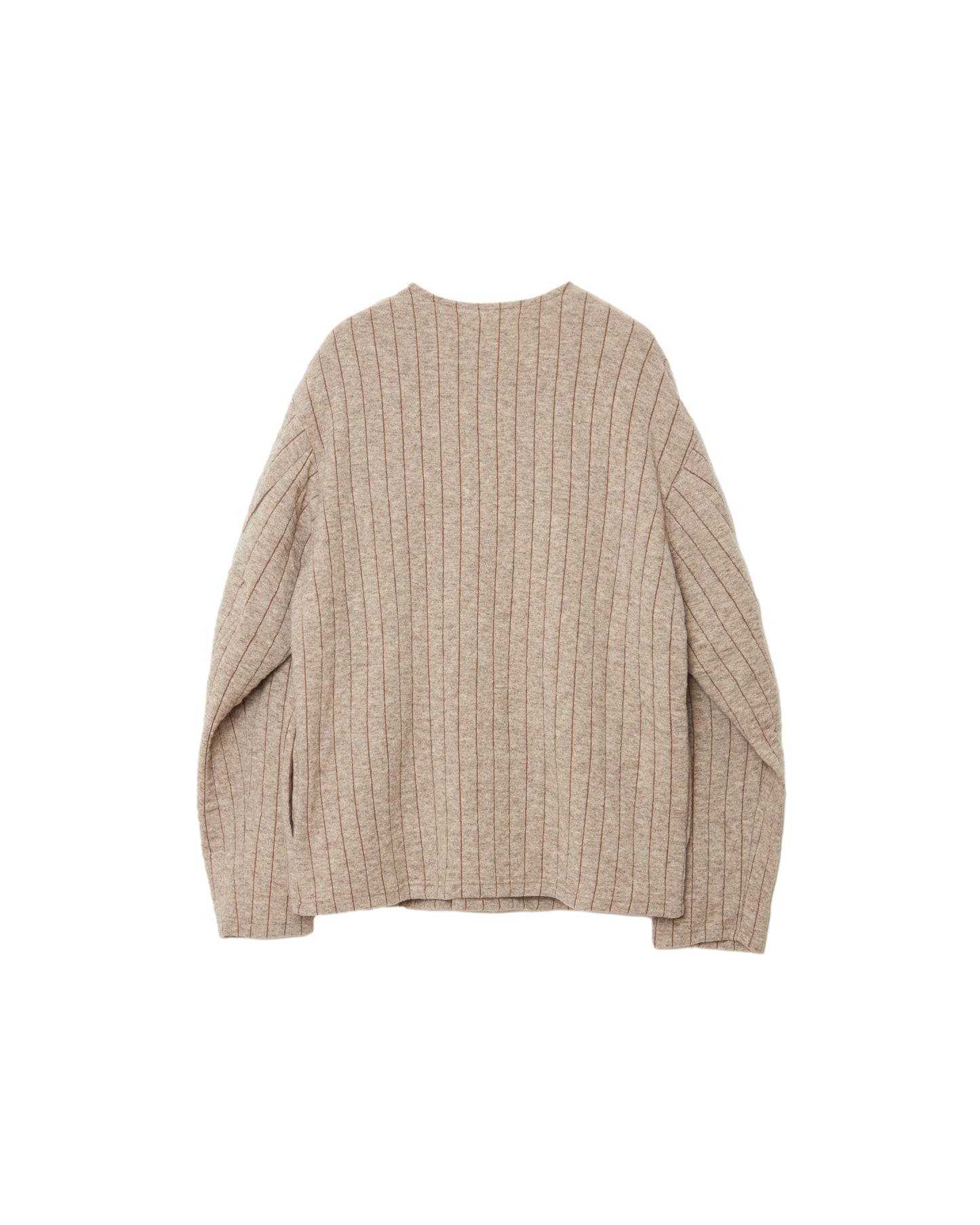 MATSUFUJI/Striped Quilt Jacquard Cardigan "BGE×BRN"