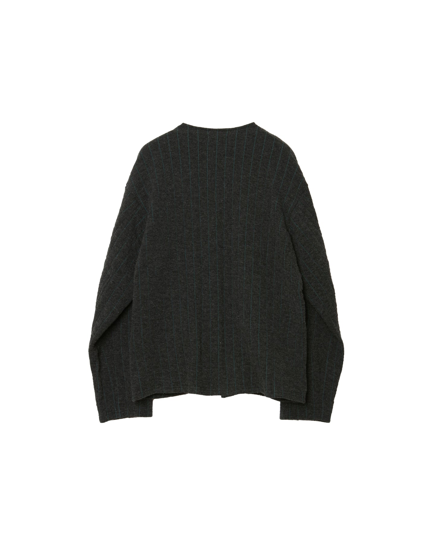 MATSUFUJI / Striped Quilt Jacquard Cardigan "CCL×GRN"
