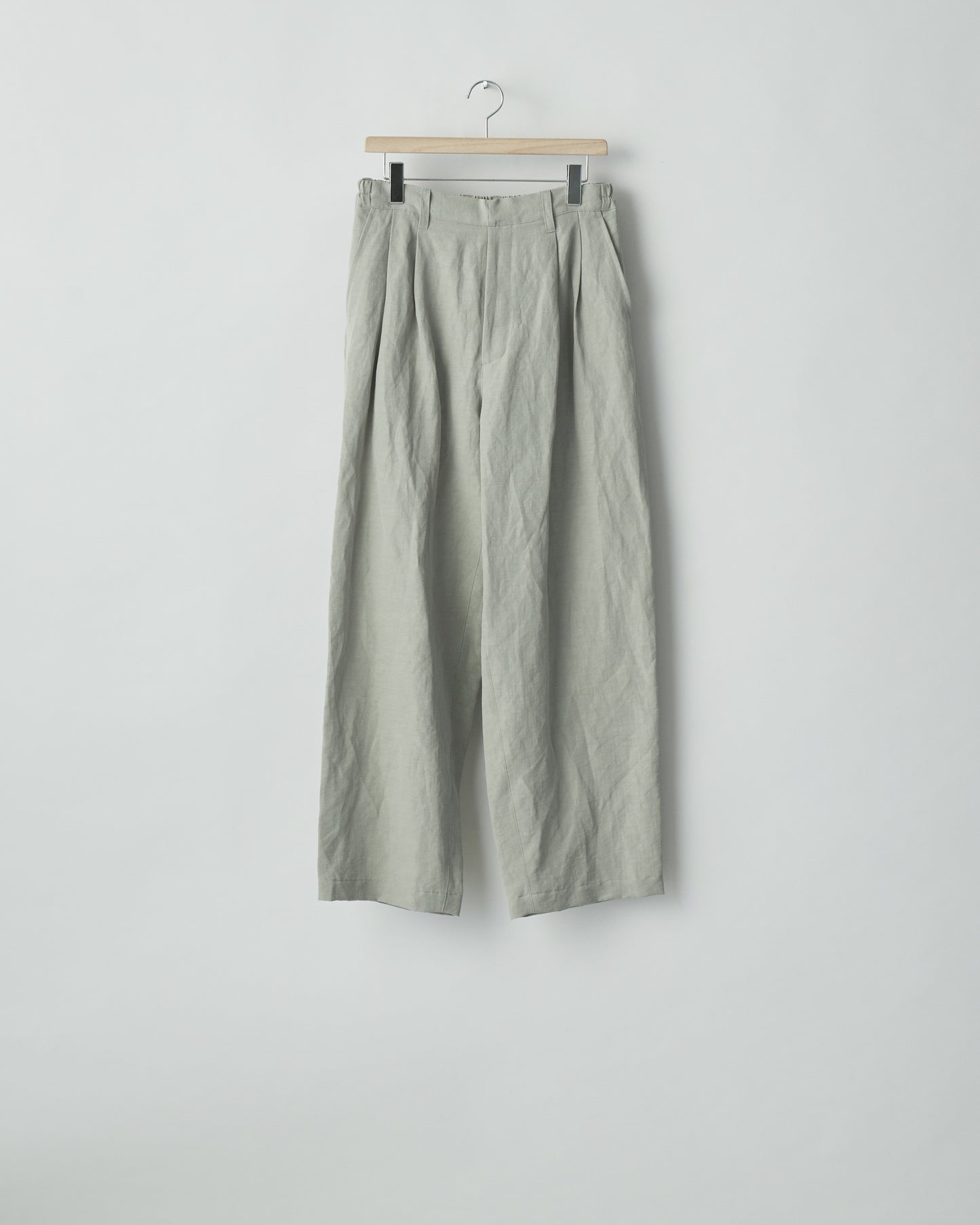 ssstein/LI/NY POPLIN WIDE EASY TROUSERS "BEIGE GREY"