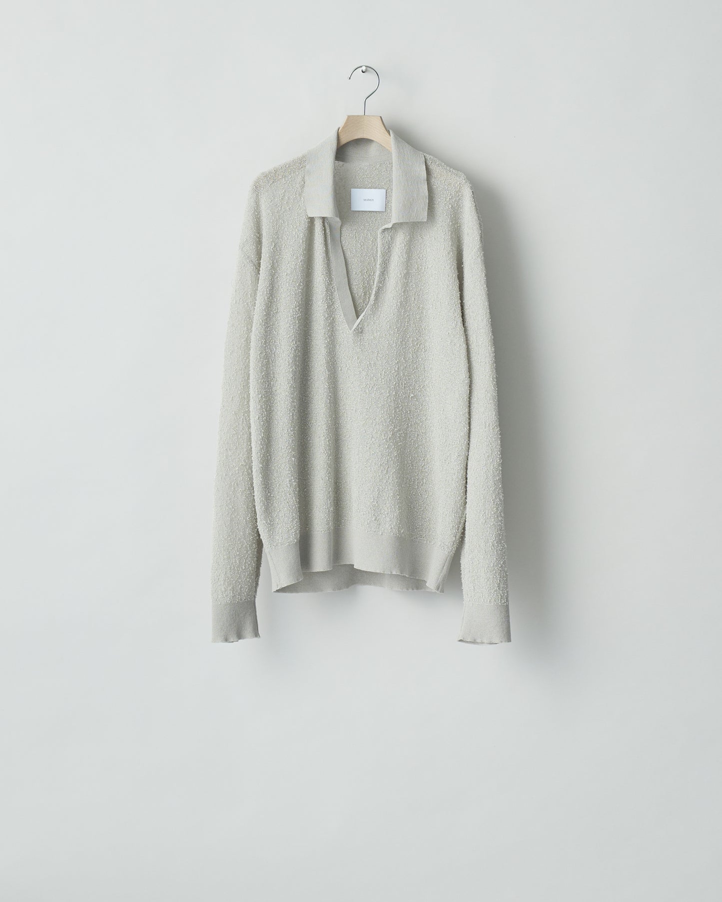 ssstein/SHEER LIGHT KNIT SKIPPER LS "PALE GREY"
