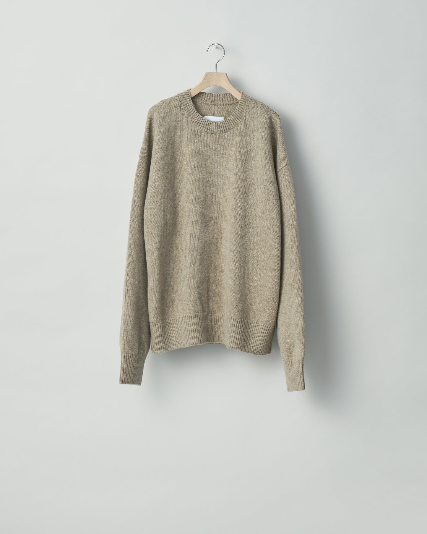 stein / EX FINE LAMBS CREW NECK KNIT LS "BEIGE"