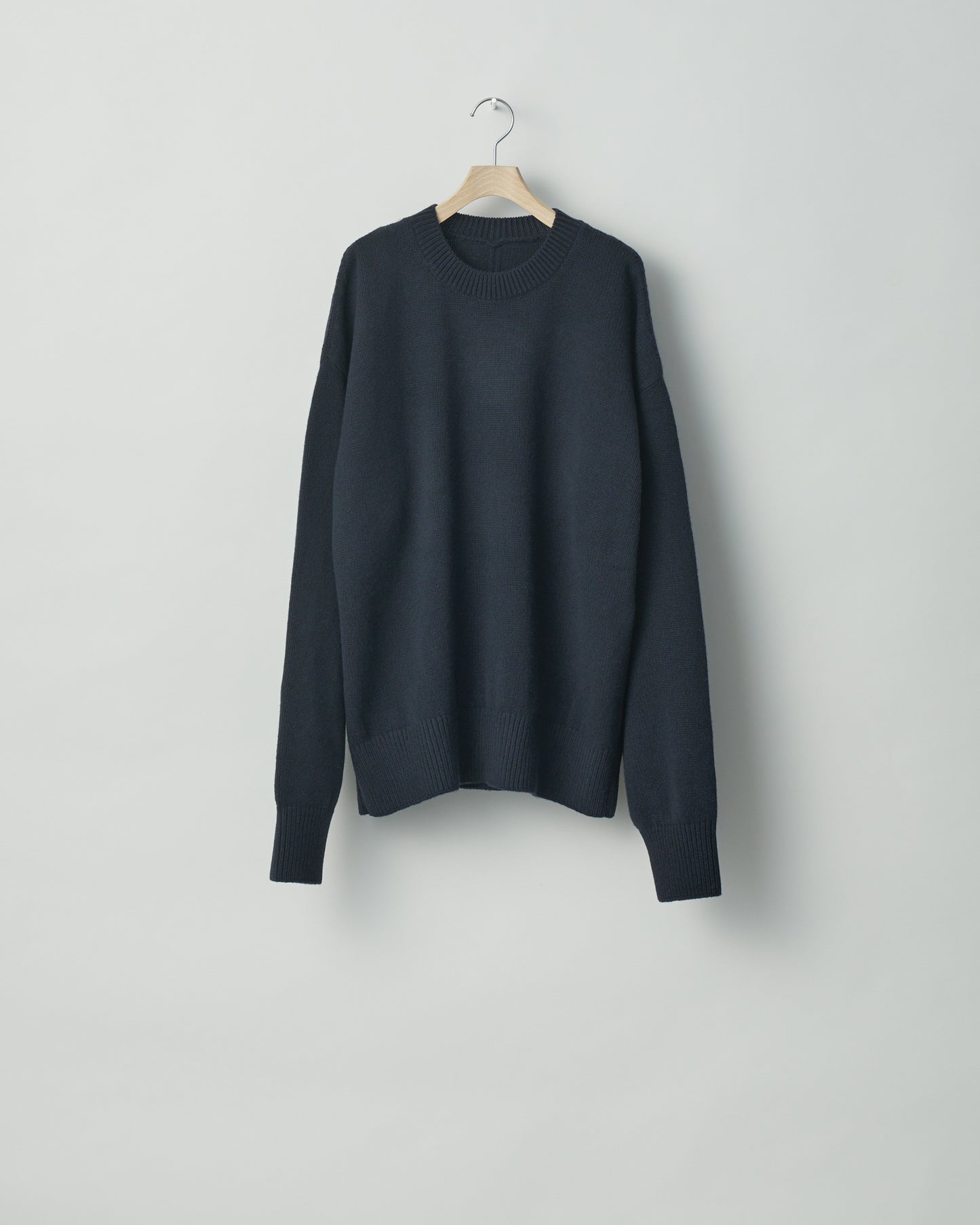 stein / EX FINE LAMBS CREW NECK KNIT LS "DARK NAVY"