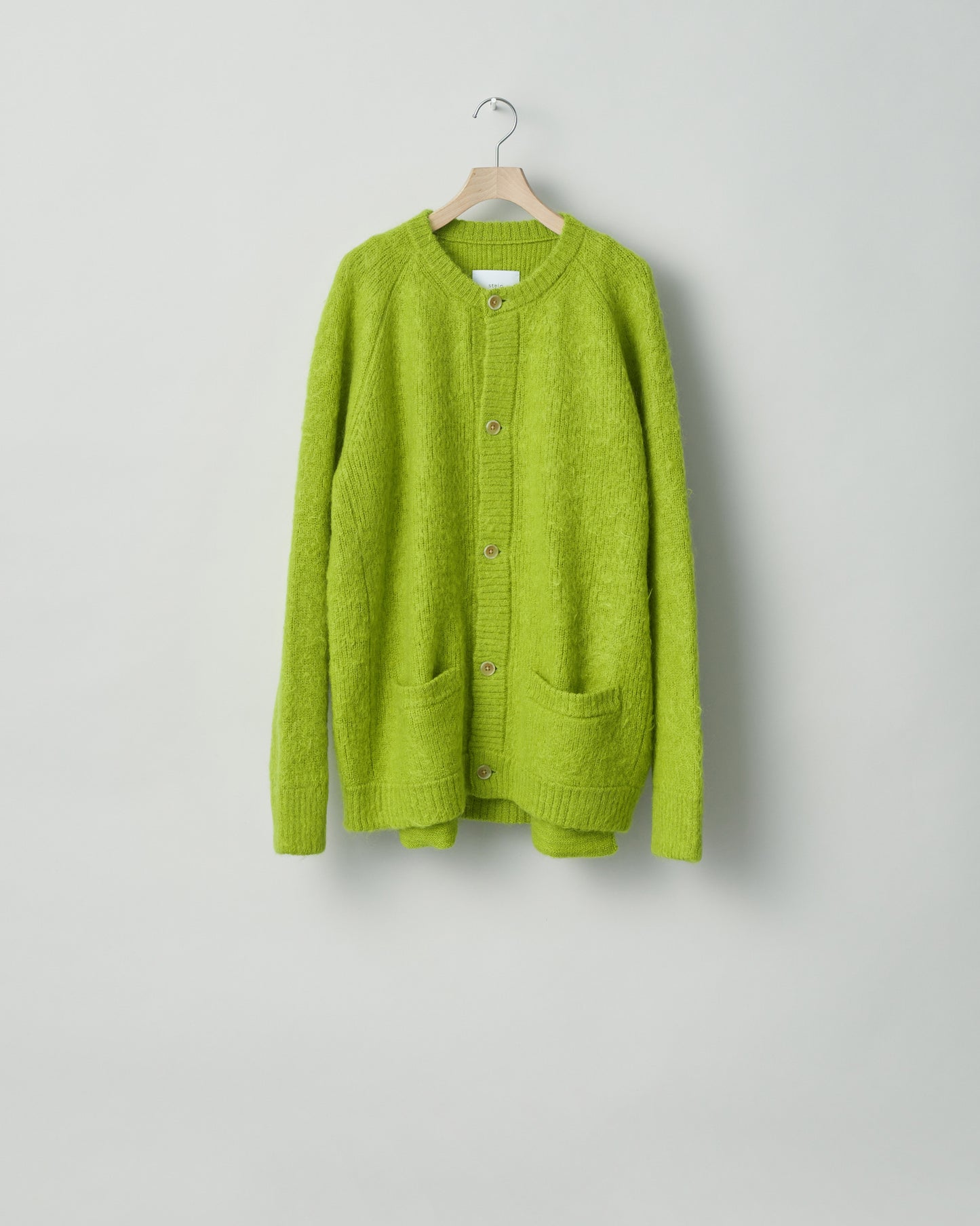 stein / KID MOHAIR KNIT CARDIGAN "YELLOW GREEN"