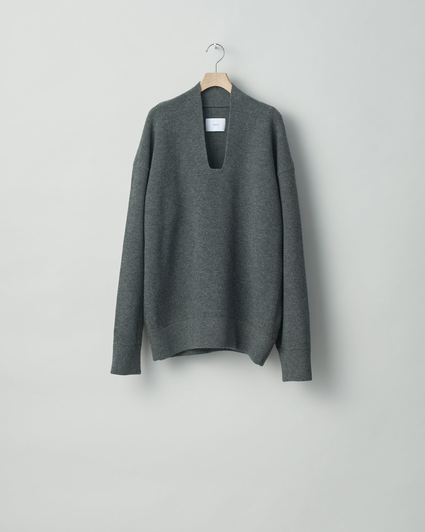 stein / ROUND COLLAR RIB KNIT LS "GRAY"