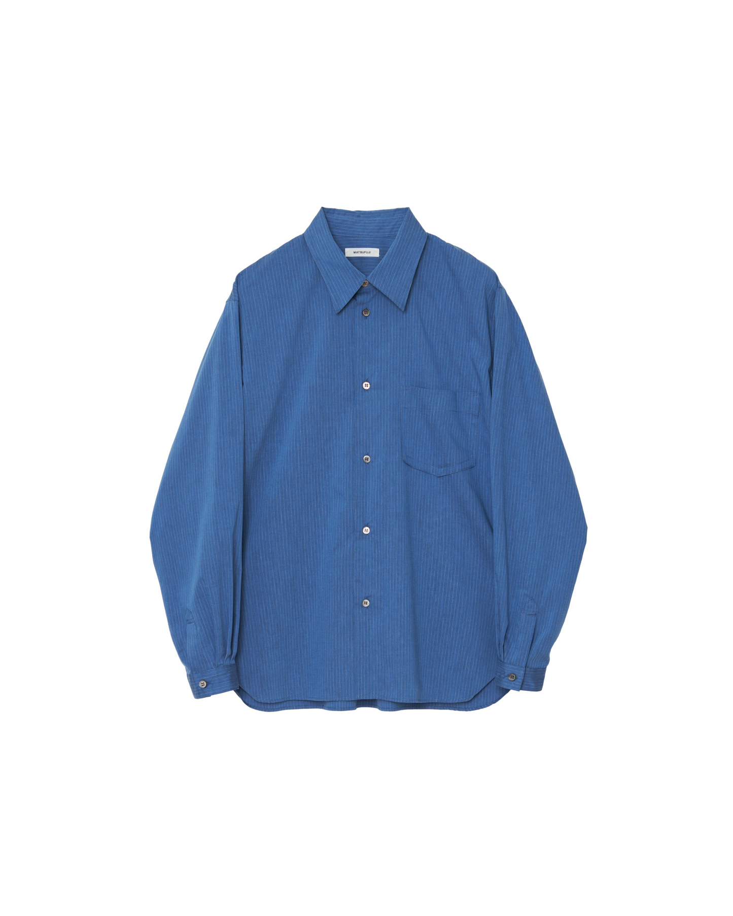MATSUFUJI/Pinstripes Utility Shirt "DEEP BLUE"