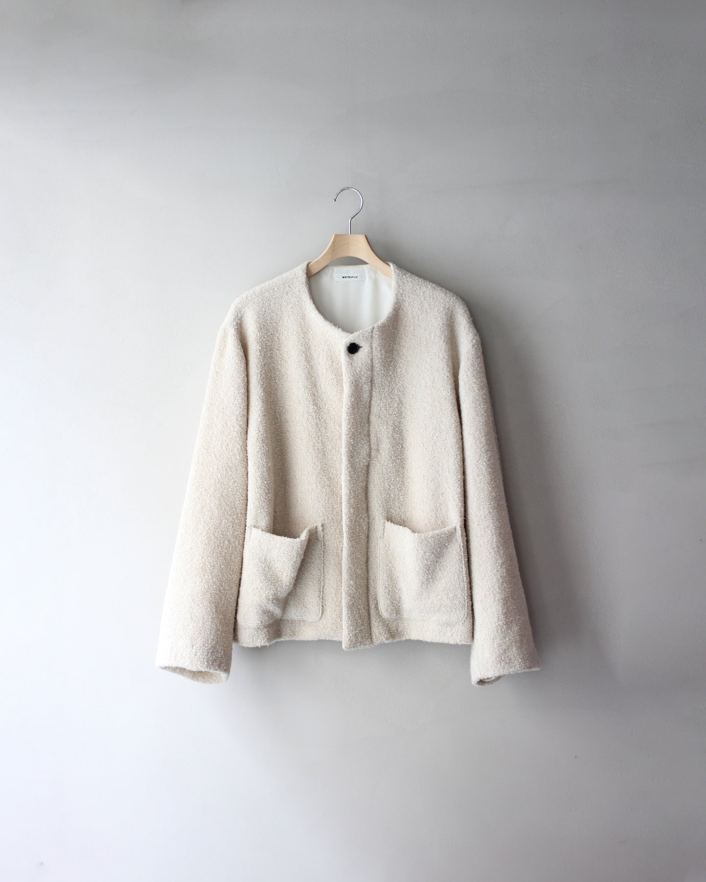MATSUFUJI/Mohair Tweed No Color Jacket "ECRU"