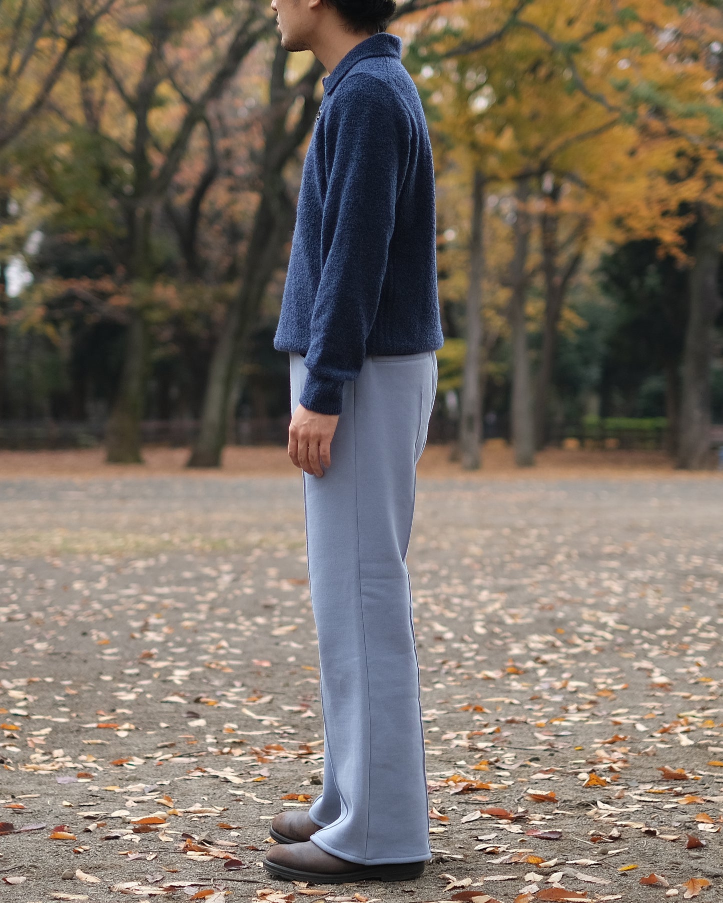 SAOR / Wide Semi-flare Sweat Trousers "Blue"