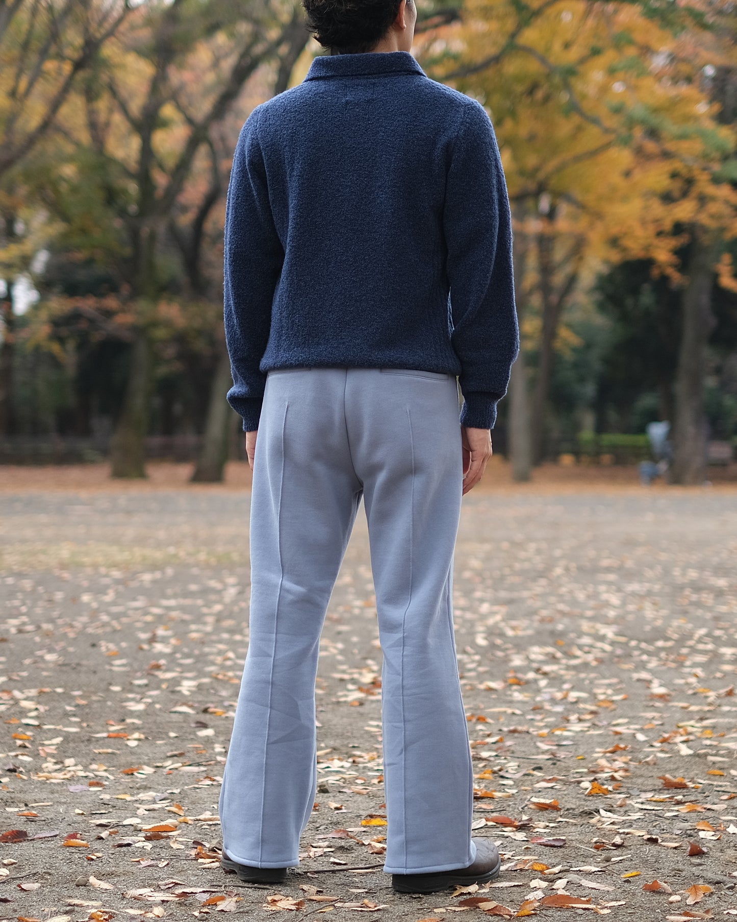 SAOR / Wide Semi-flare Sweat Trousers "Blue"