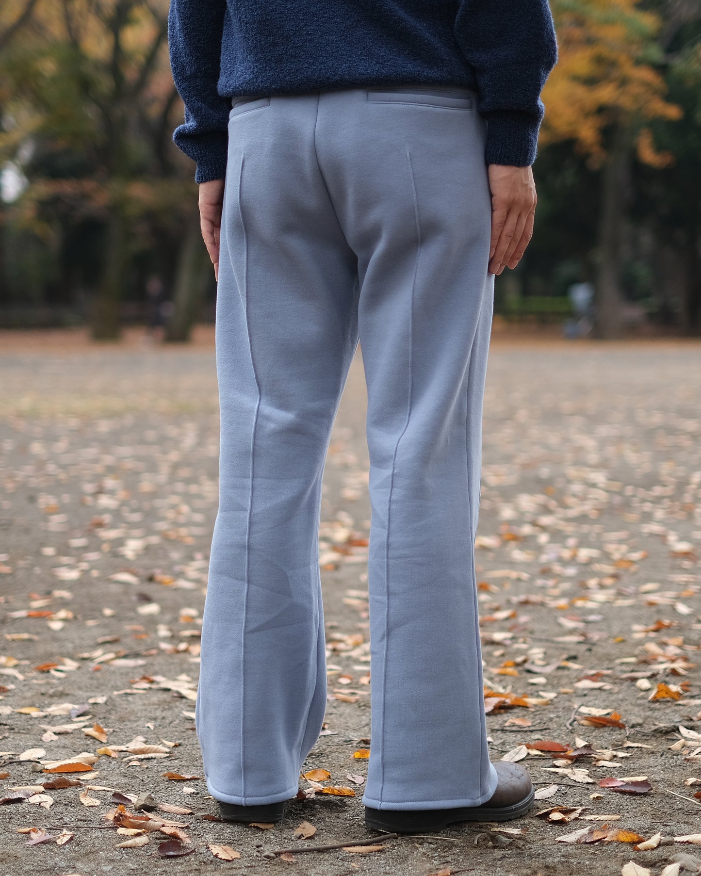 SAOR / Wide Semi-flare Sweat Trousers "Blue"