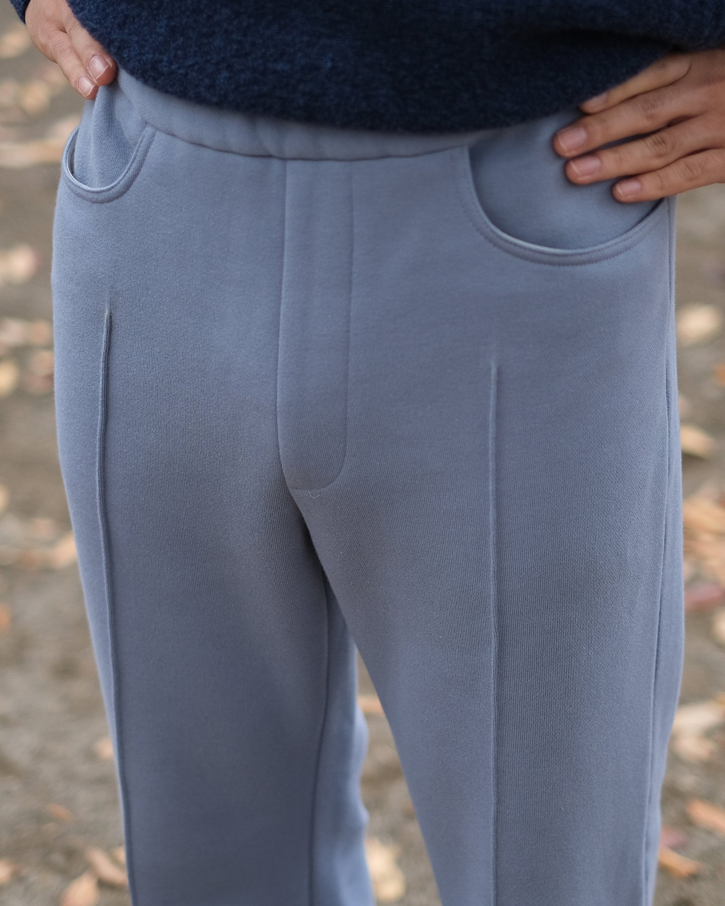SAOR / Wide Semi-flare Sweat Trousers "Blue"