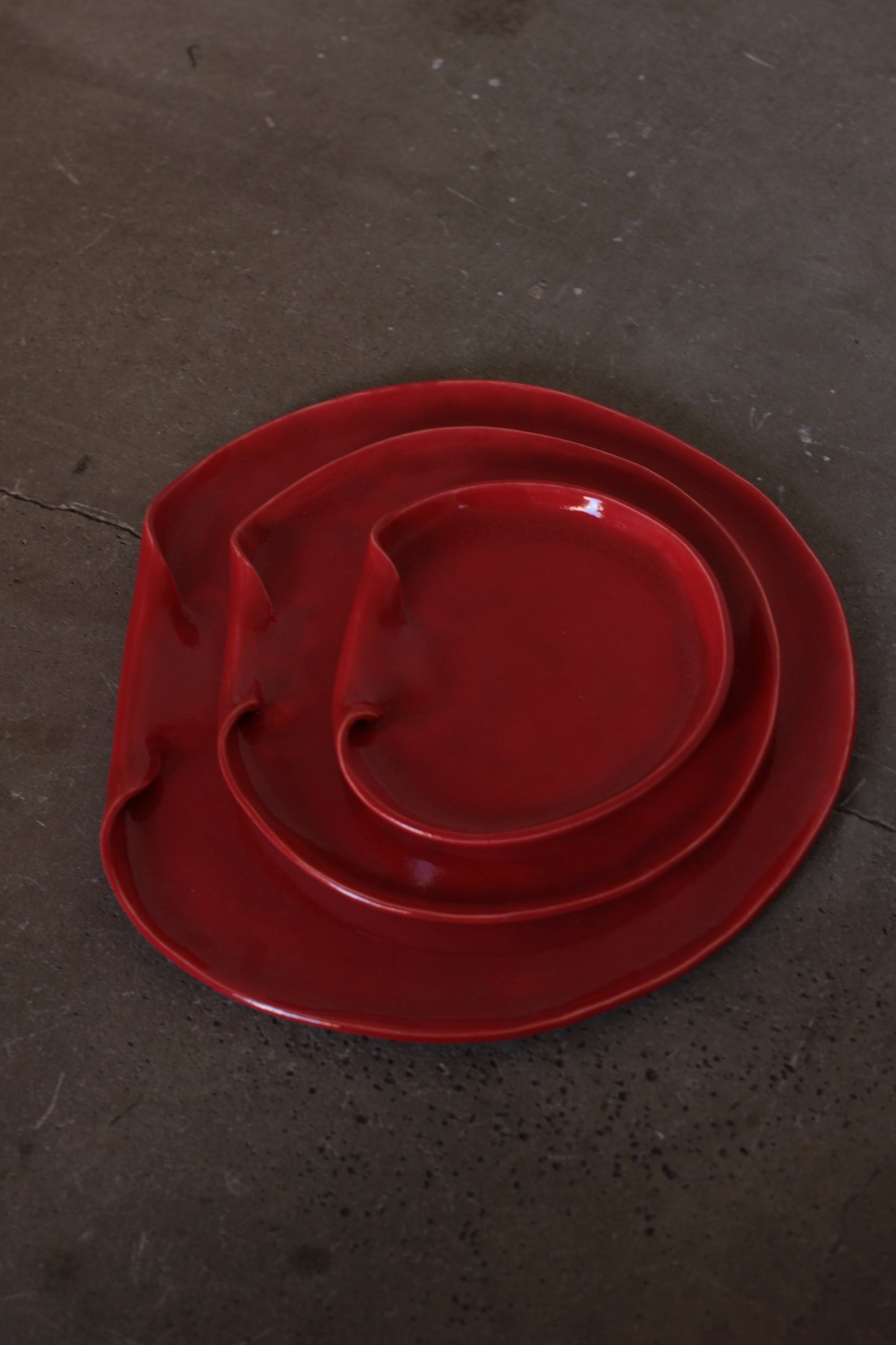 Ceramichi / UnicÔne Bent Plate(16.0㎝) "red"