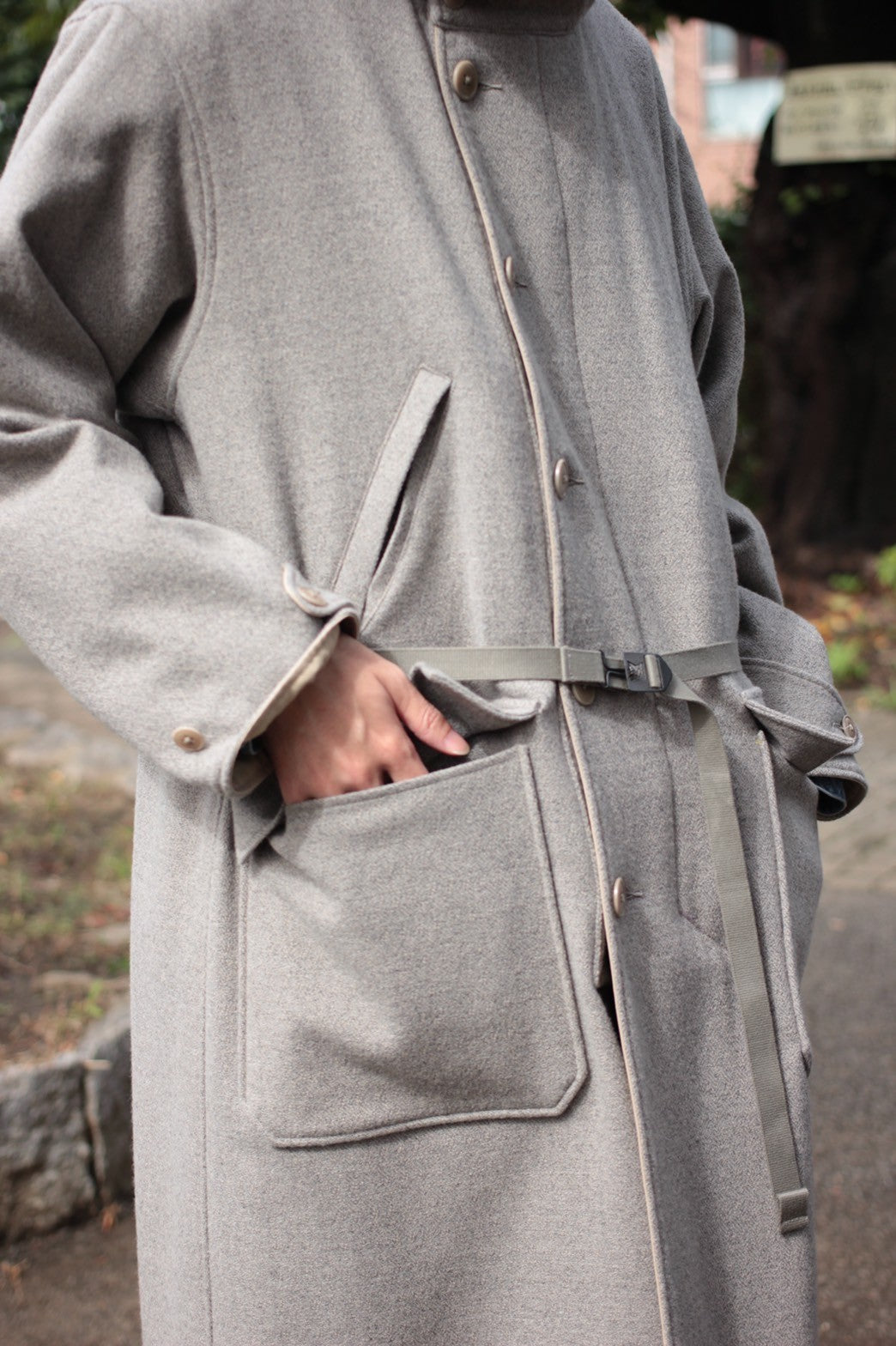 ULTERIOR/RB TWEED/OC TWILL RV HOODED COAT ”SAND/BEIGE”