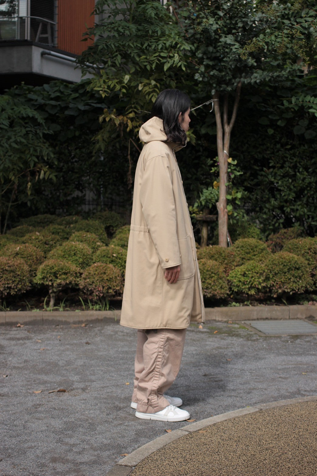 ULTERIOR/RB TWEED/OC TWILL RV HOODED COAT ”SAND/BEIGE”