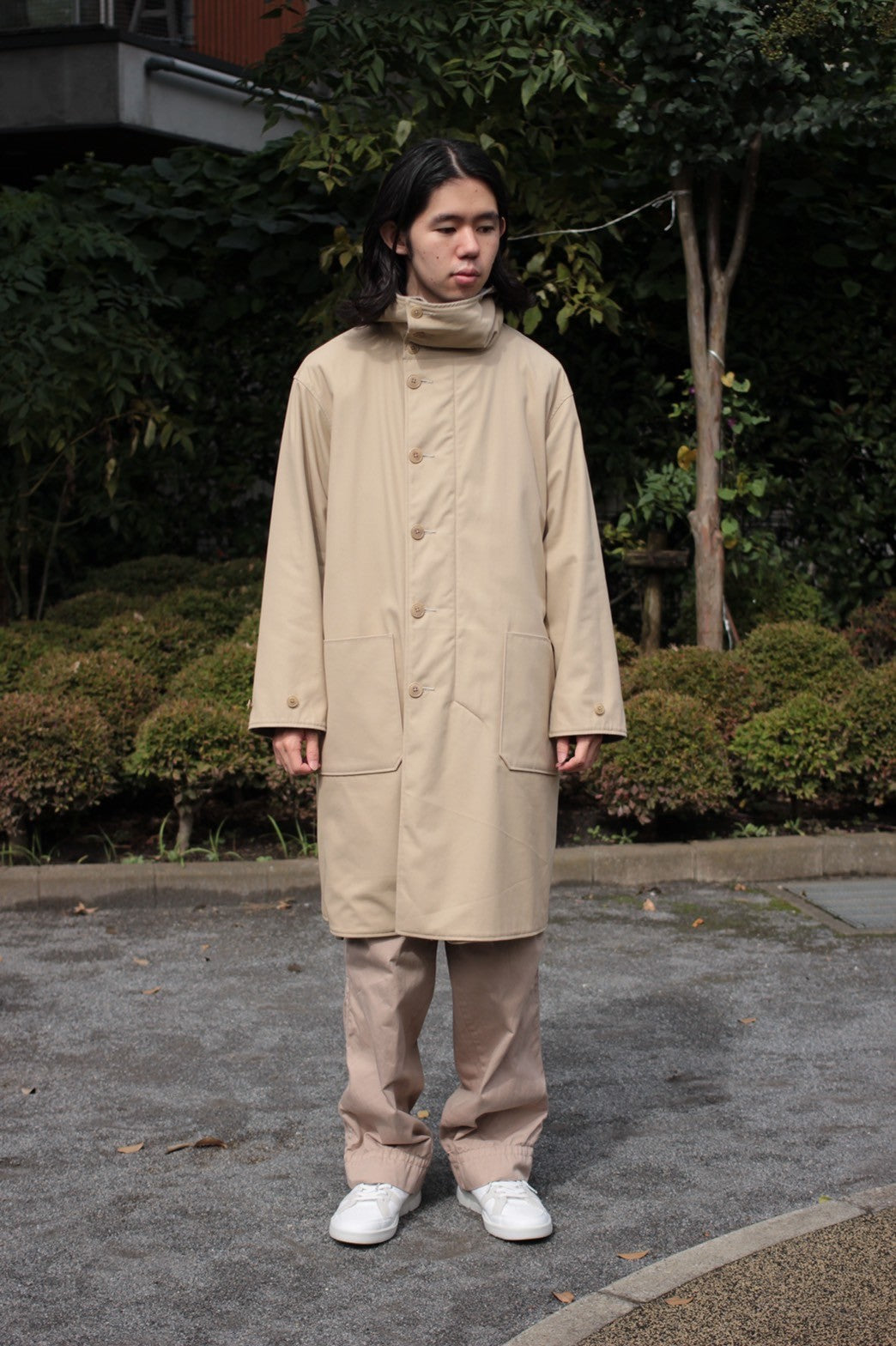 ULTERIOR/RB TWEED/OC TWILL RV HOODED COAT ”SAND/BEIGE”