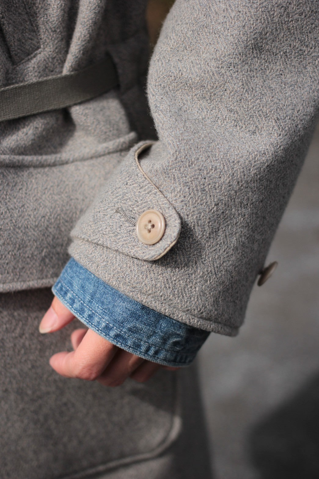 ULTERIOR/RB TWEED/OC TWILL RV HOODED COAT ”SAND/BEIGE”