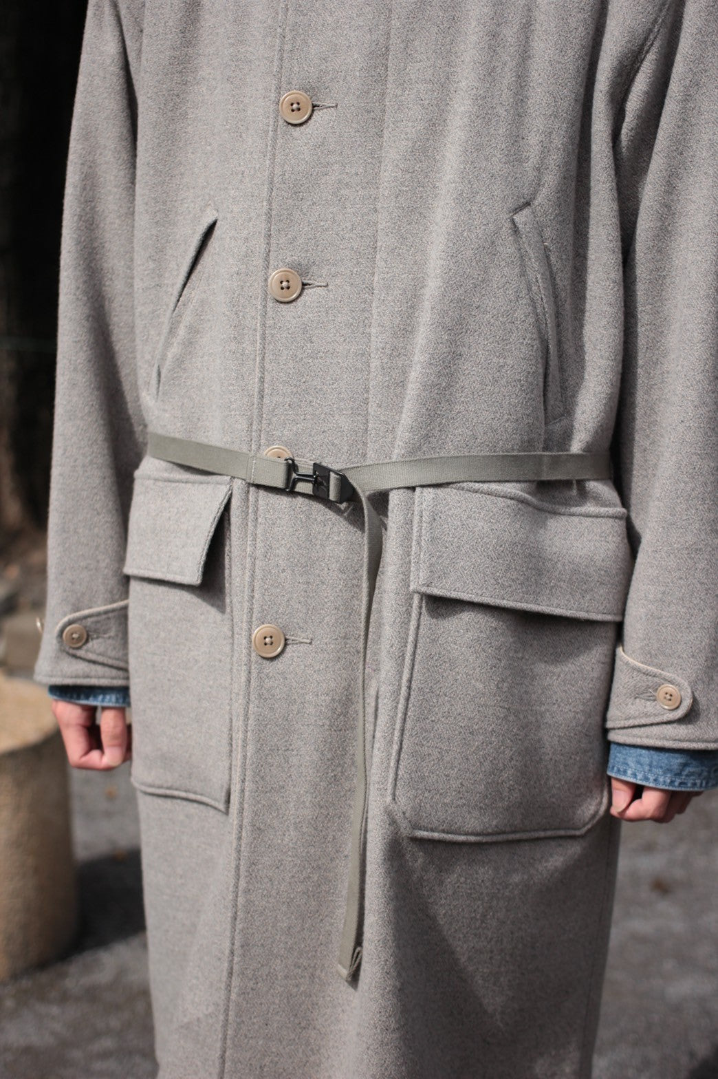 ULTERIOR/RB TWEED/OC TWILL RV HOODED COAT ”SAND/BEIGE”