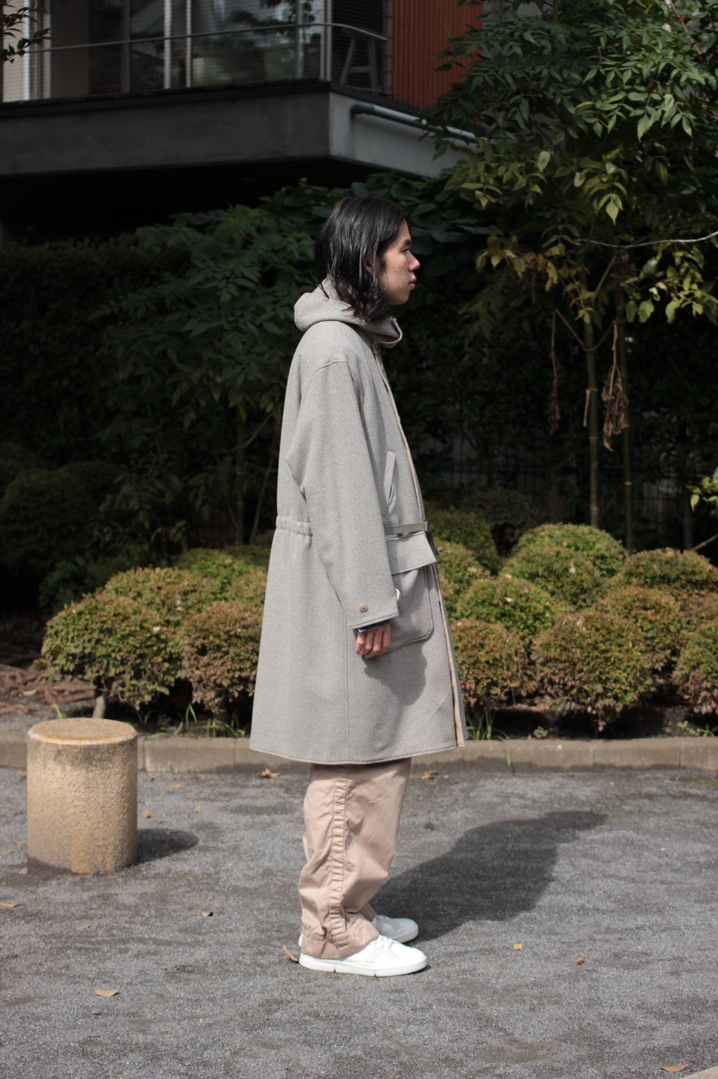 ULTERIOR/RB TWEED/OC TWILL RV HOODED COAT ”SAND/BEIGE”