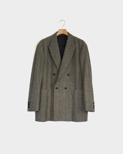 ulterior / WOOL SILK HERINGBONE D/B JKT