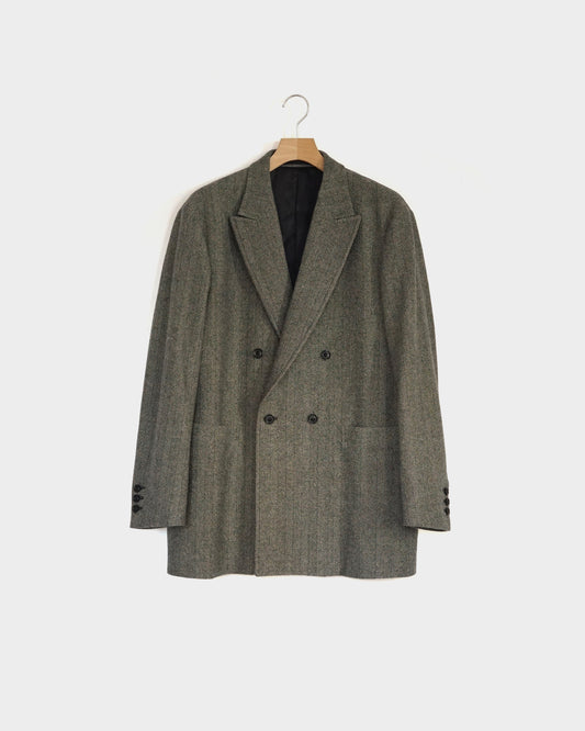 ulterior / WOOL SILK HERINGBONE D/B JKT