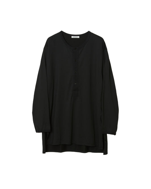 MATSUFUJI / Henley Neck Long Sleeve Shirt “BLACK”