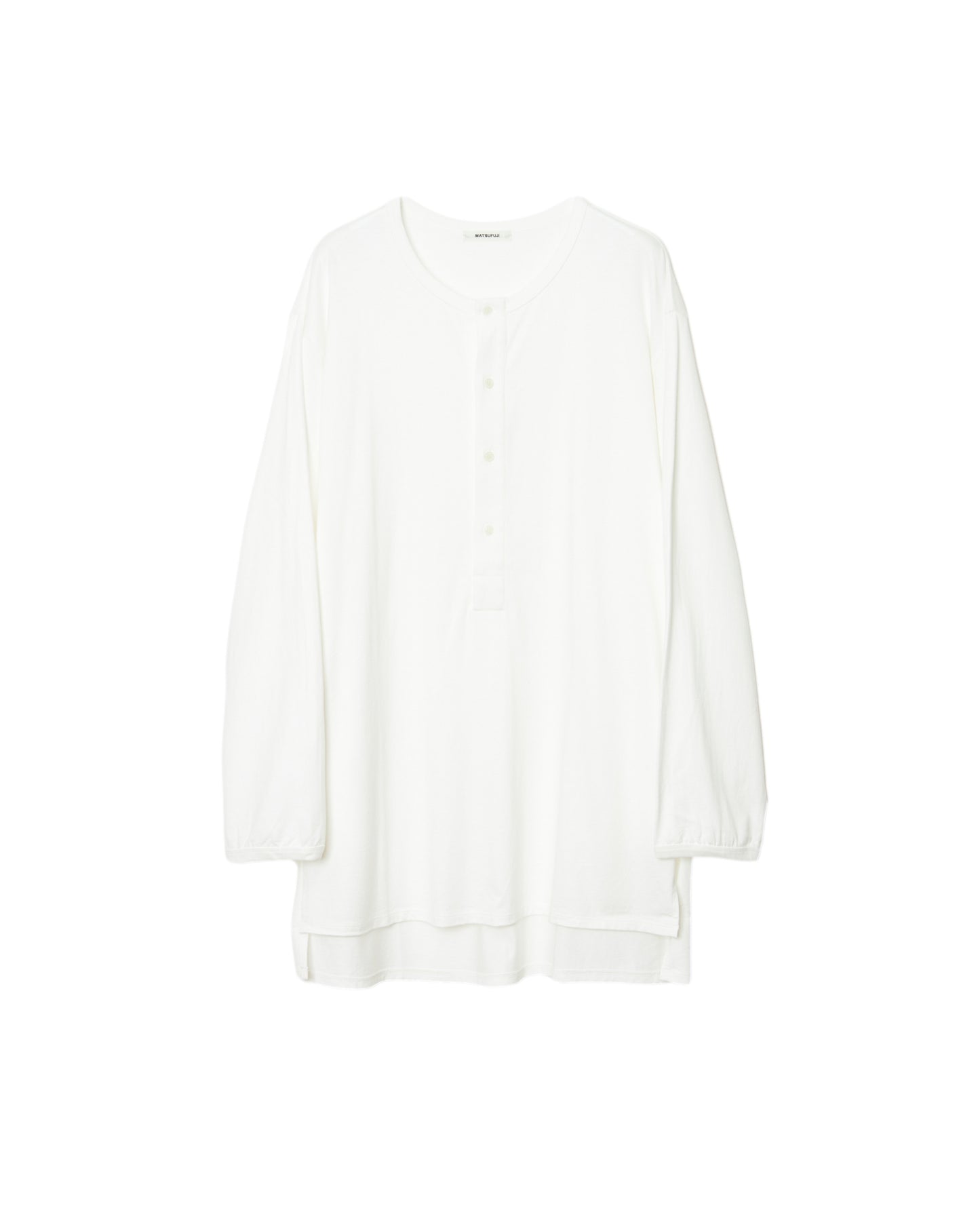 MATSUFUJI / Henley Neck Long Sleeve Shirt “WHITE”